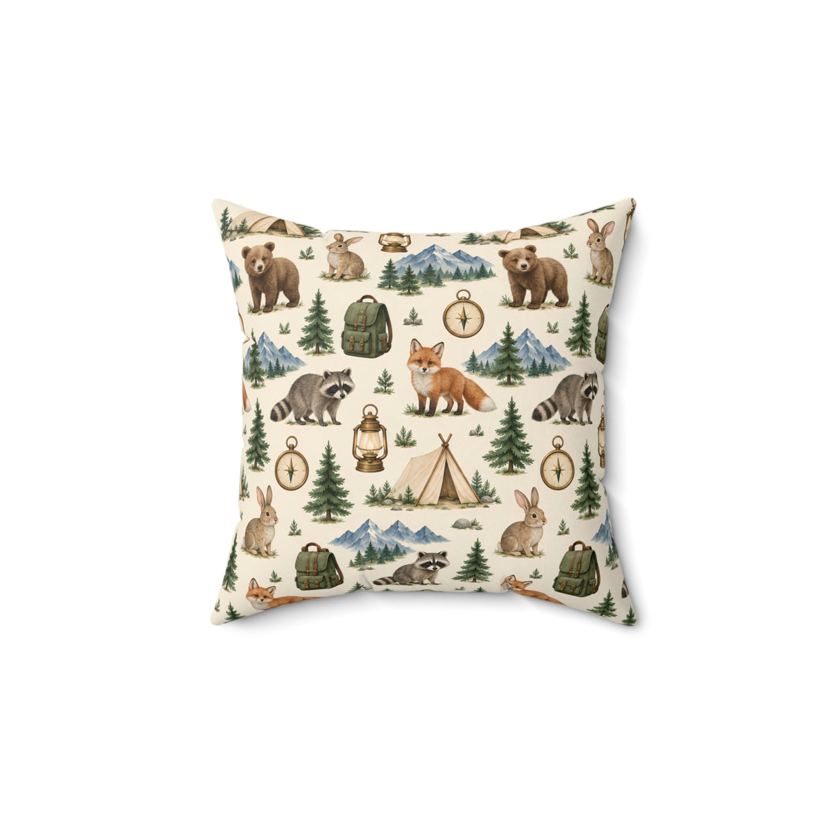 Camping Adventure Outdoor Wilderness Square Pillow