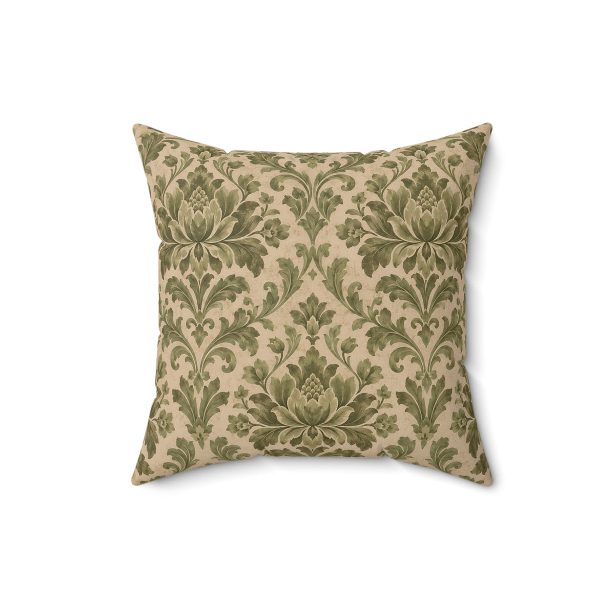 Vintage Damask Floral Throw Pillow