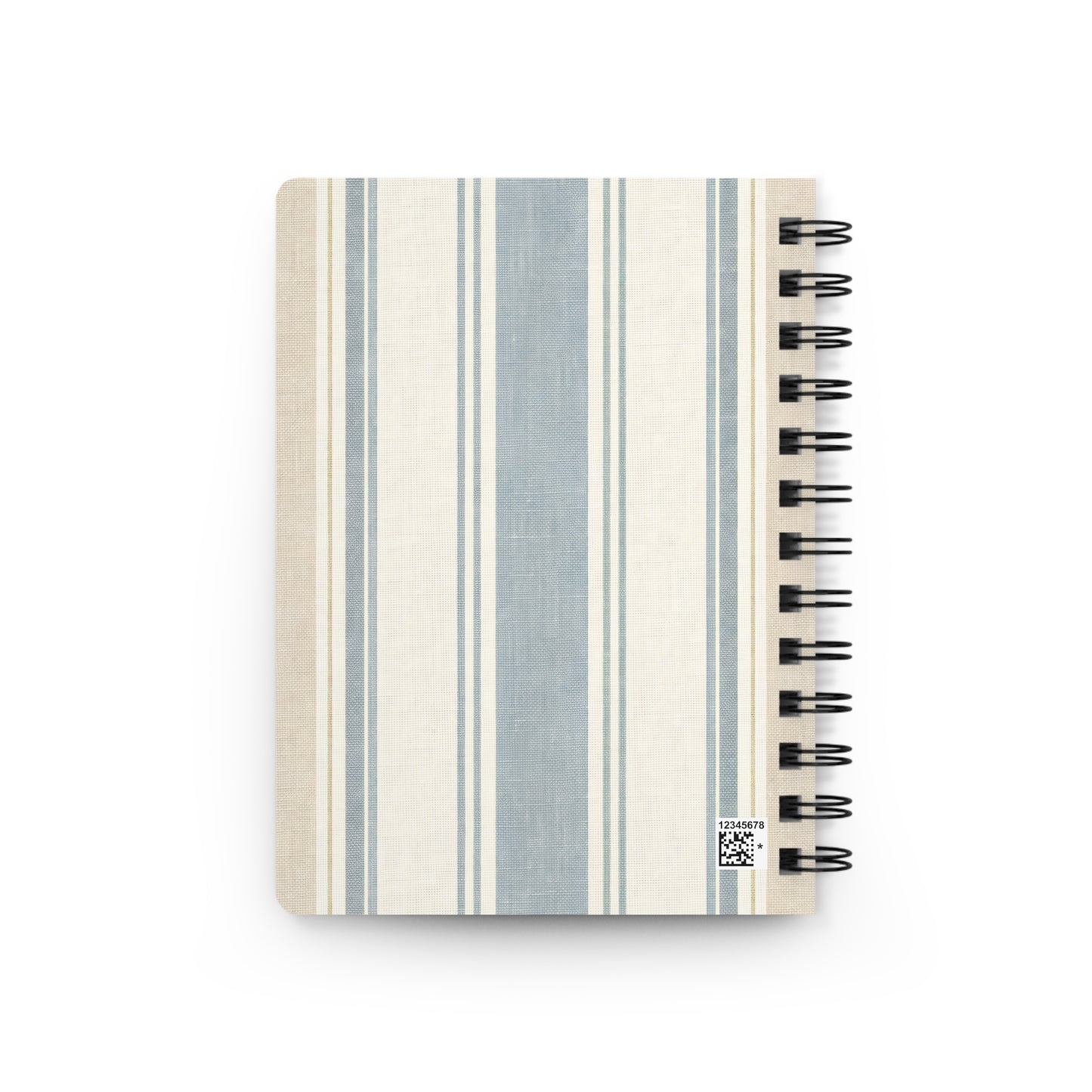 Striped Spiral Journal — Blue Neutral Vintage Notebook