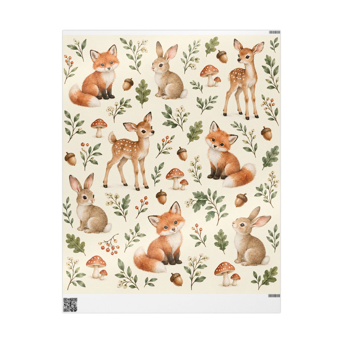 Fox & Foliage Wrapping Paper Roll — Autumn Woodland Gift Wrap