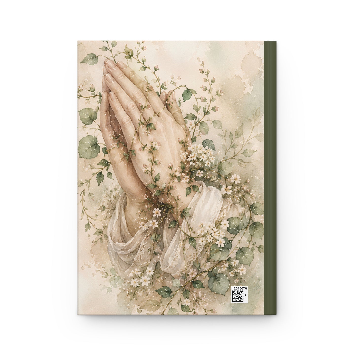 Prayer Hands Hardcover Journal — Floral Spiritual Devotional Notebook