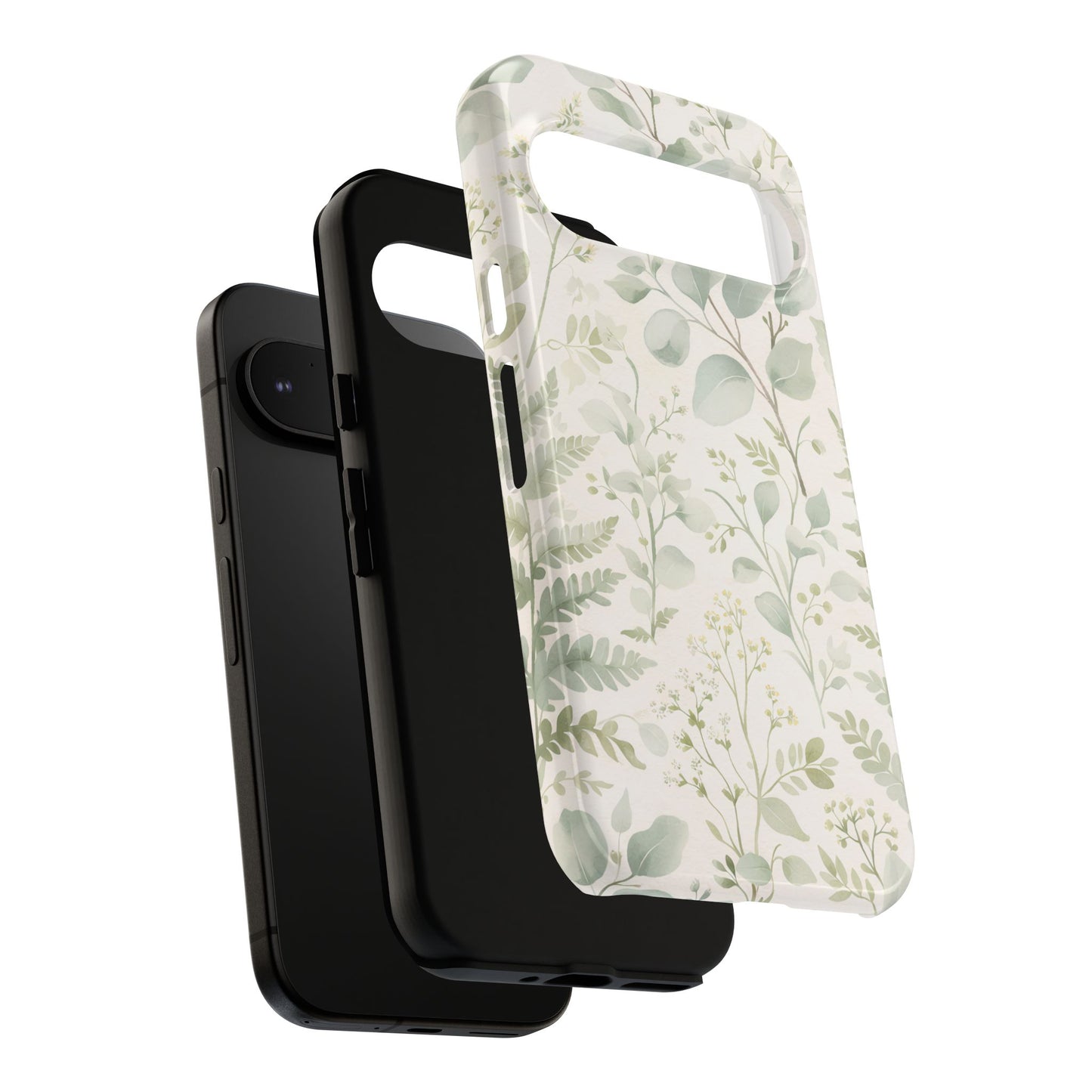 Floral Fern Tough Phone Case — Soft Green Botanical iPhone Cover