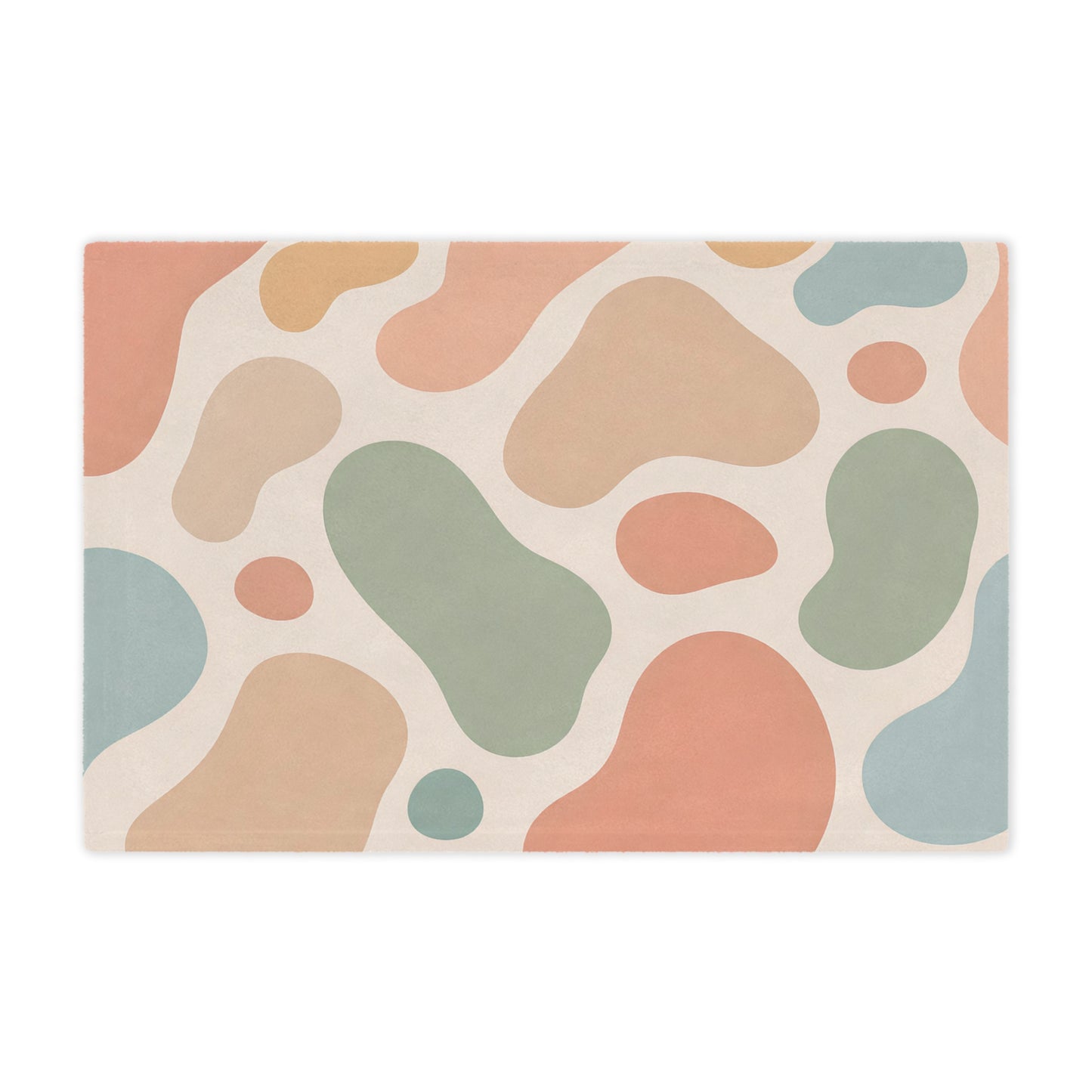 Abstract Pastel Minky Blanket — Organic Blob Pattern Cozy Throw