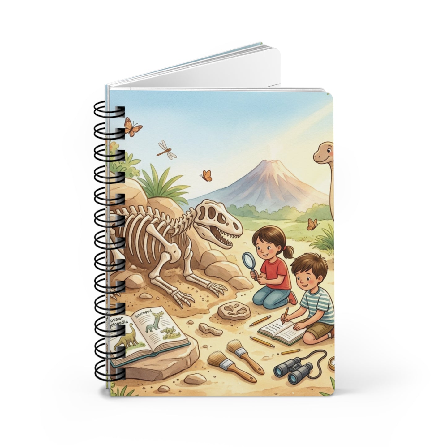 Dinosaur Fossil Adventure Spiral Journal — Kids Paleontology Notebook