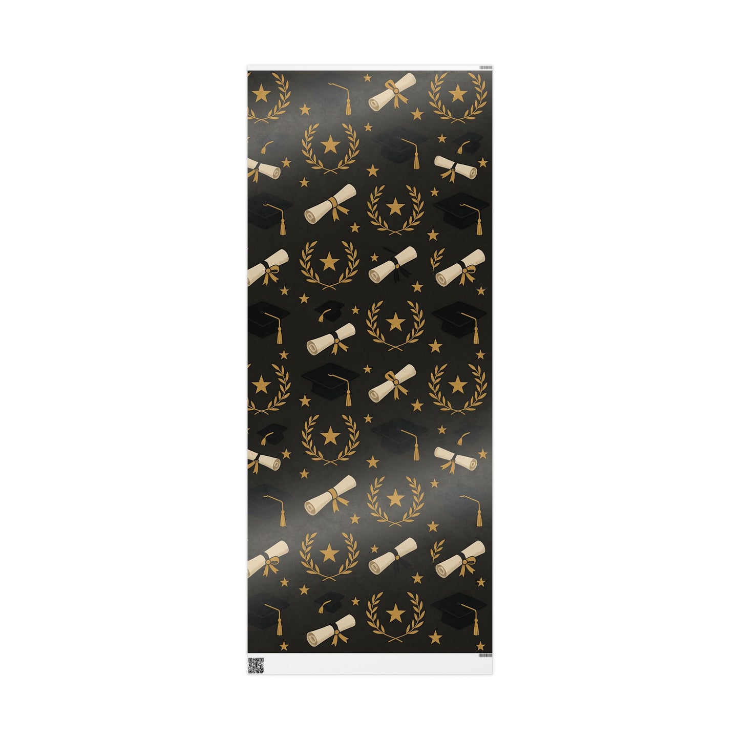 Graduation Celebration Wrapping Paper – Diplomas, Caps & Gold Laurel Accents