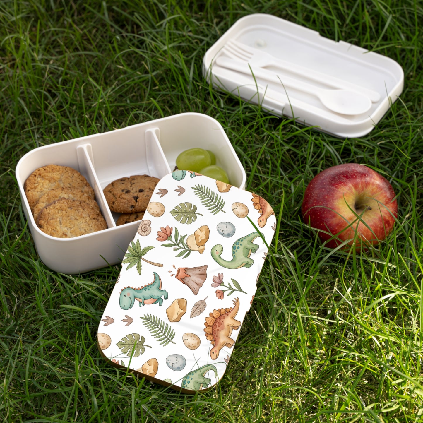 Kids Dinosaur Bento Lunch Box – Cute Dino Pattern for School, Picnics & Snacks