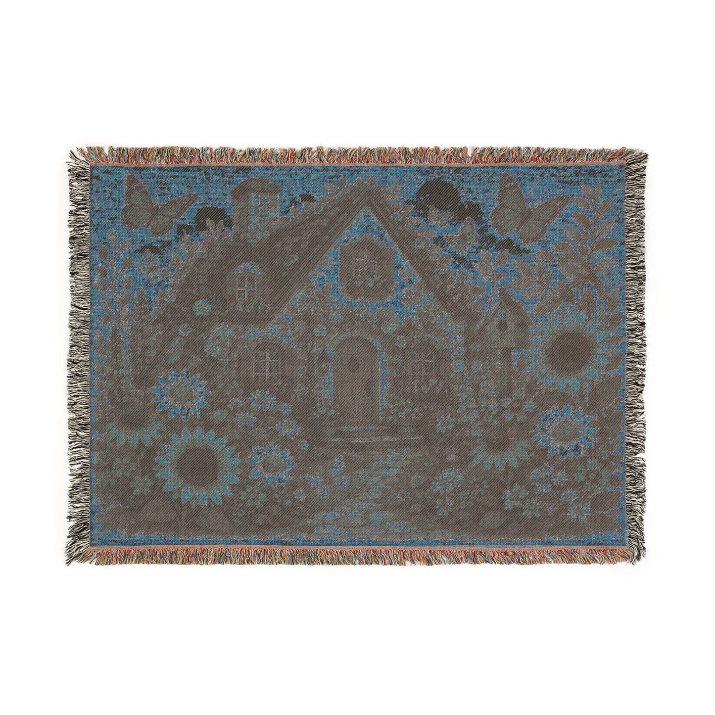 Cottage Garden Woven Blanket — Cozy Floral House Throw