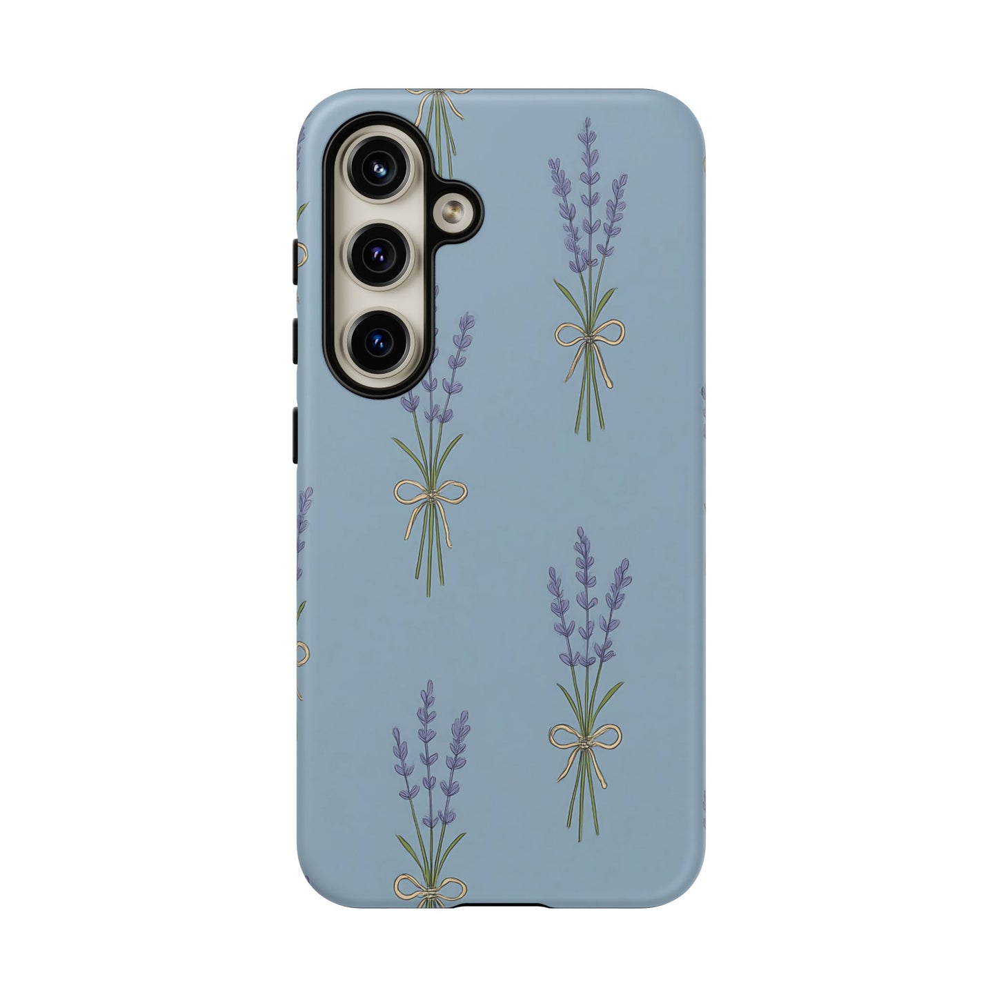 Lavender Bundle Phone Case – Blue Botanical Floral Print with 3D Wrap Design