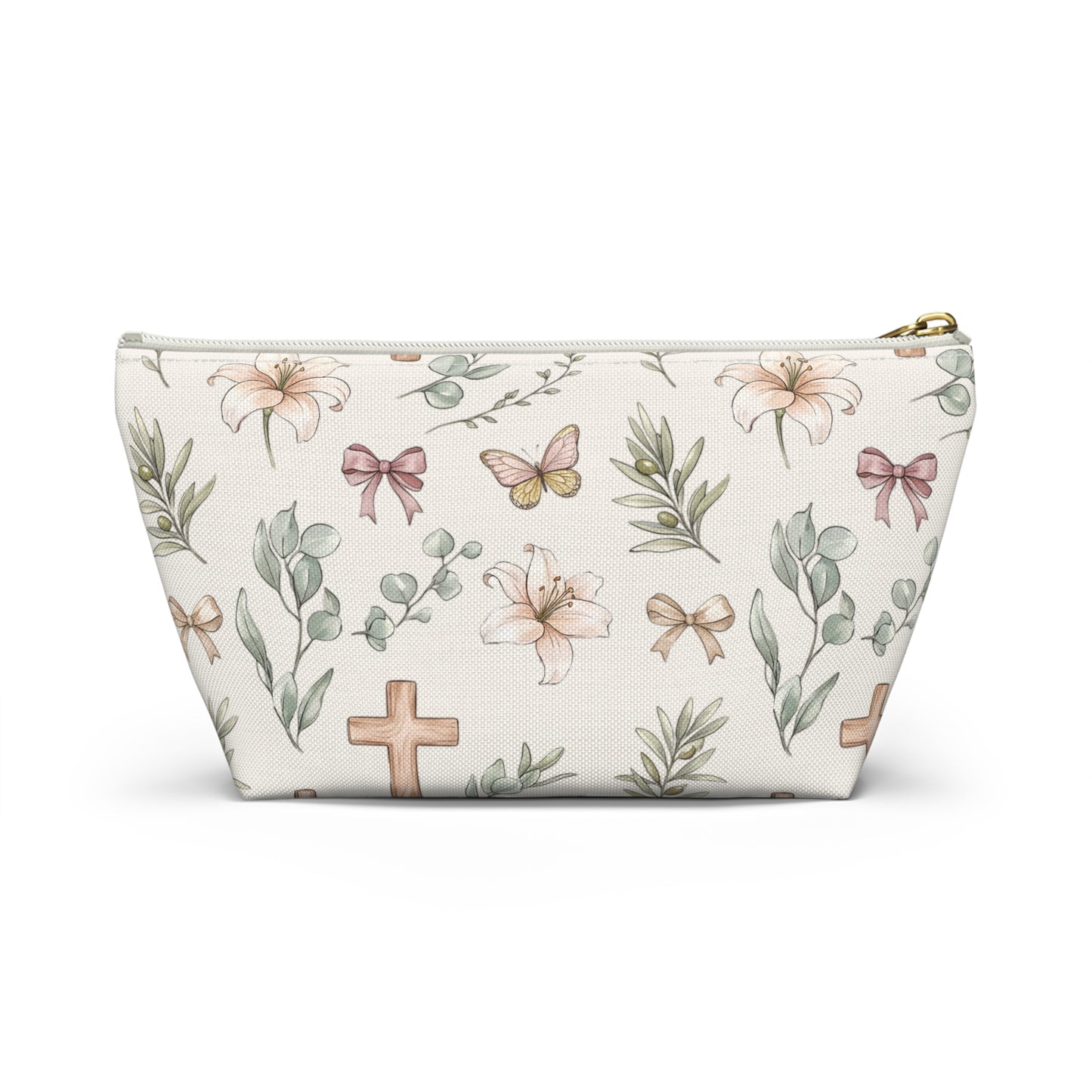 Floral Cross Accessory Pouch — Lily & Bow Makeup Bag