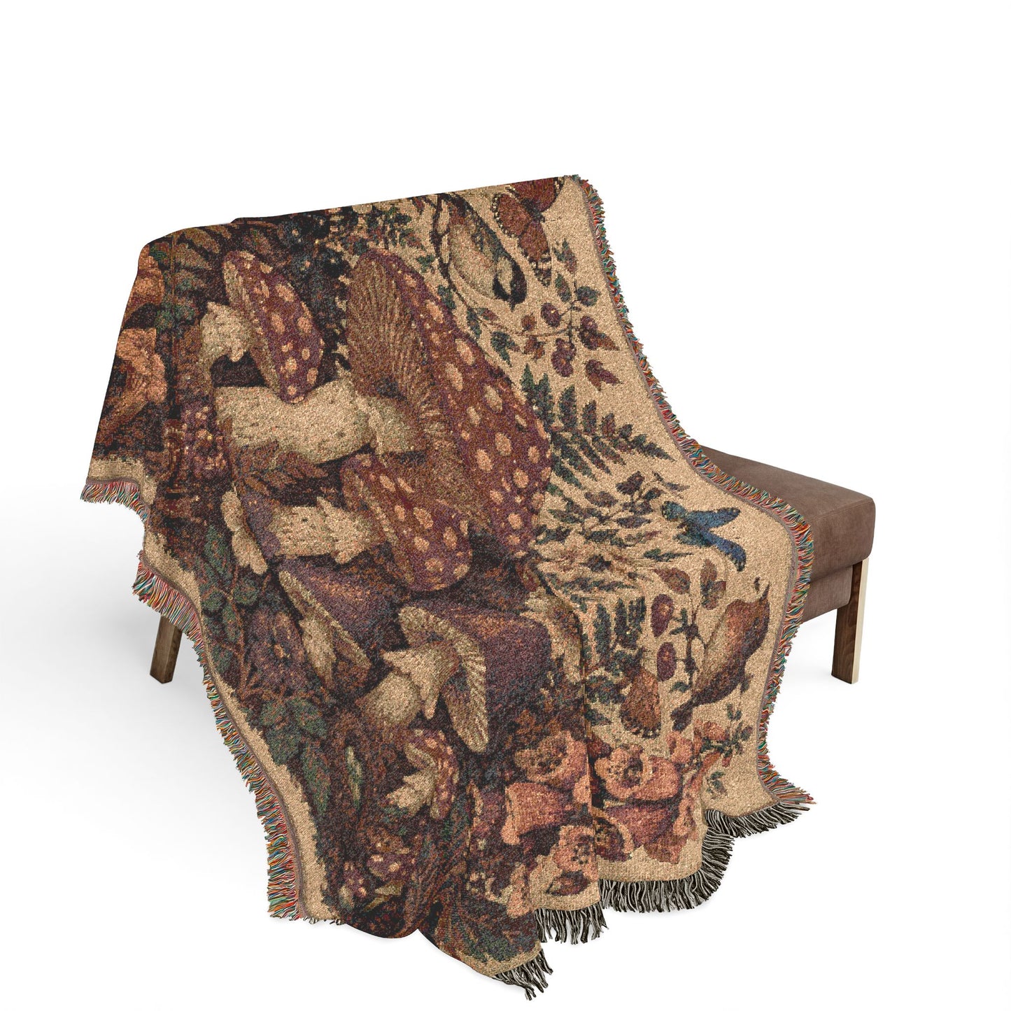 Mushroom Woodland Woven Blanket