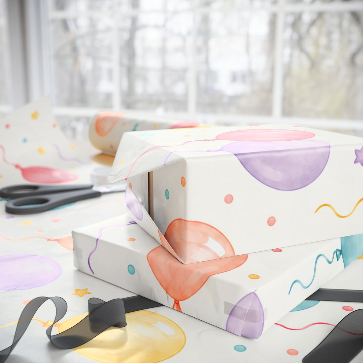 Balloon Confetti Wrapping Paper