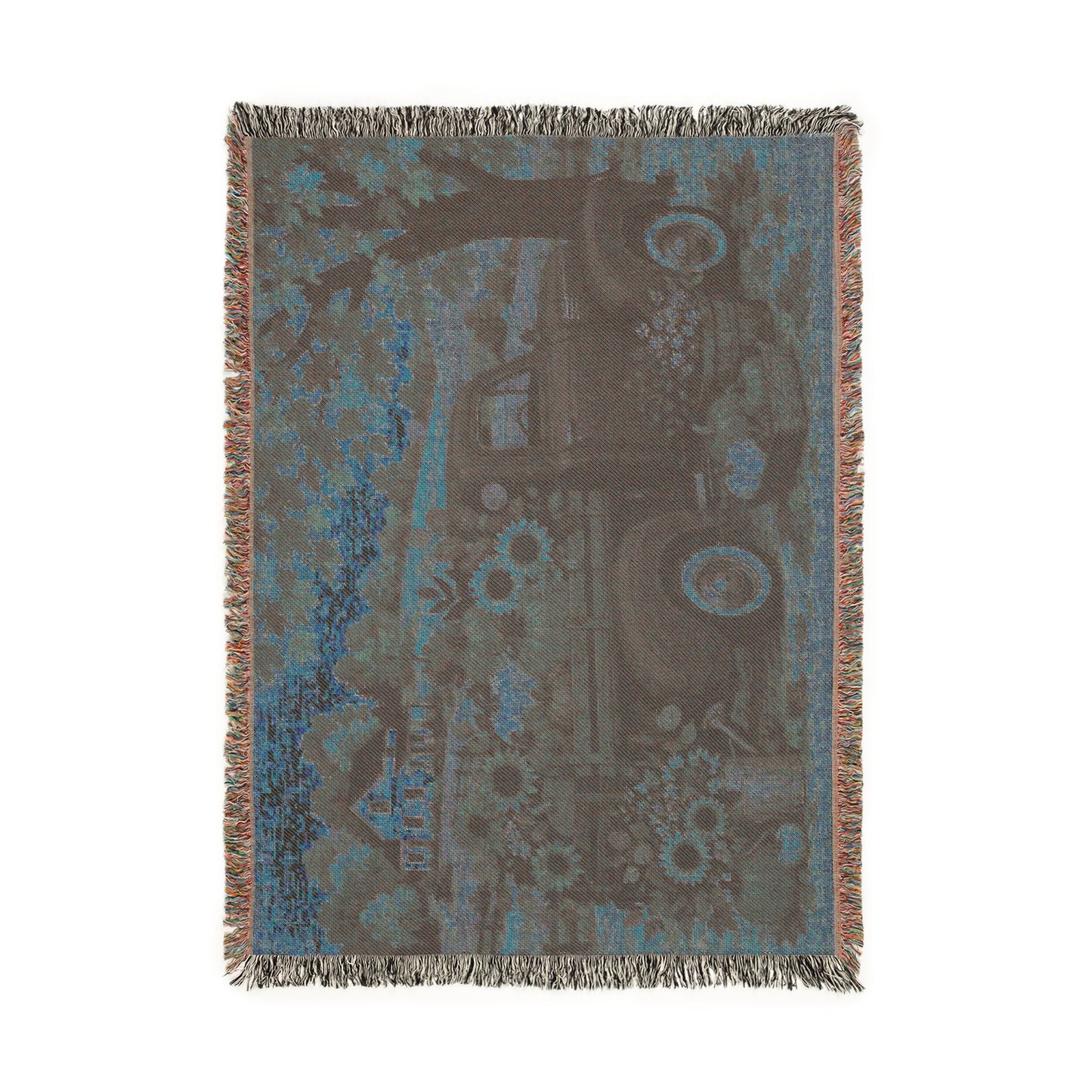 Vintage Farm Truck Woven Blanket – Autumn Sunflower Throw