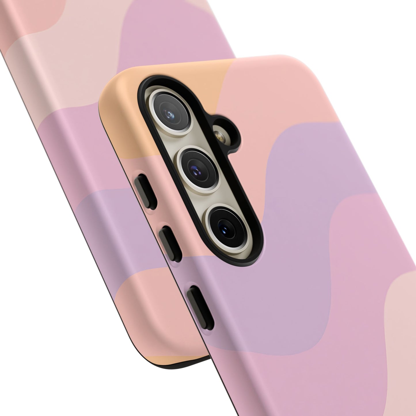 Retro Sunset Wave Phone Case – Groovy Pastel Abstract Design