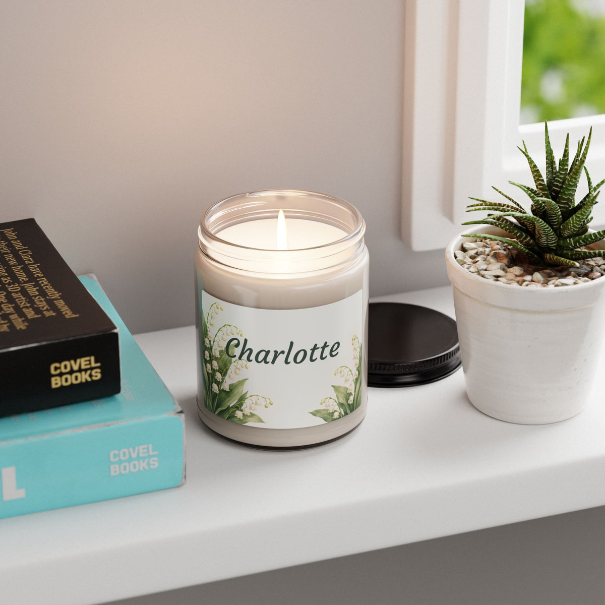 Personalized Lily of the Valley Scented Soy Candle — 9oz (Custom Name)