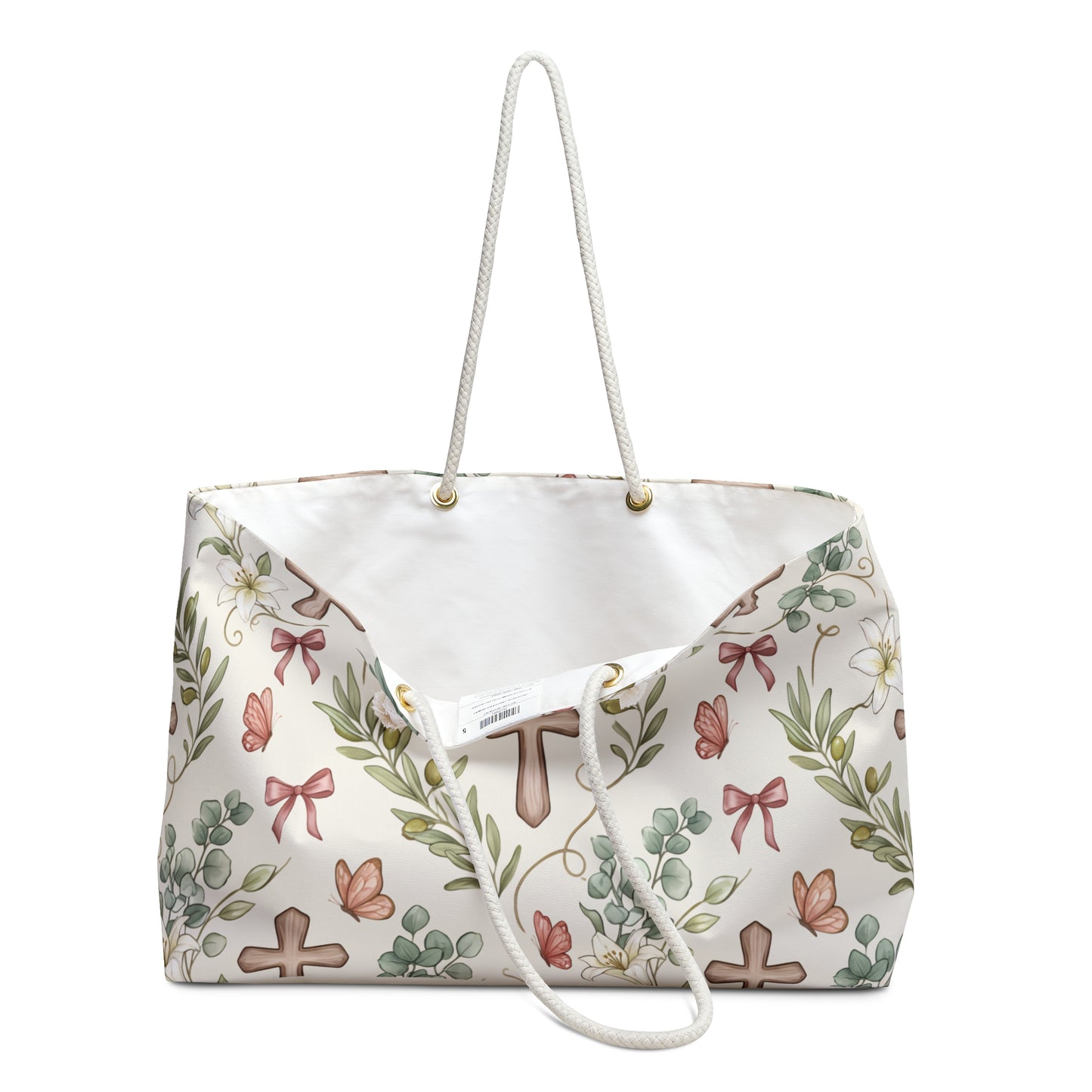 Floral Cross Weekender Bag – Christian Inspirational Travel Tote