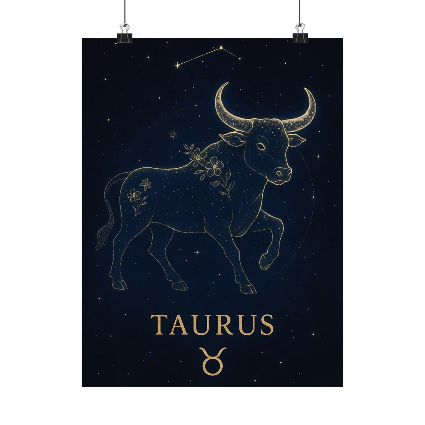 Taurus Zodiac Constellation Matte Poster – Celestial Astrology Wall Art Print (Multiple Sizes)