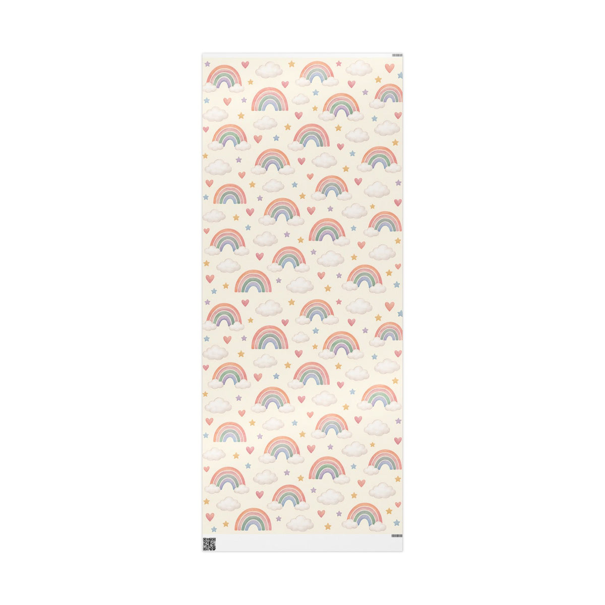 Wrapping Paper Roll — Pastel Rainbow & Cloud Gift Wrap (Neutral Baby Shower, Birthday, Nursery)
