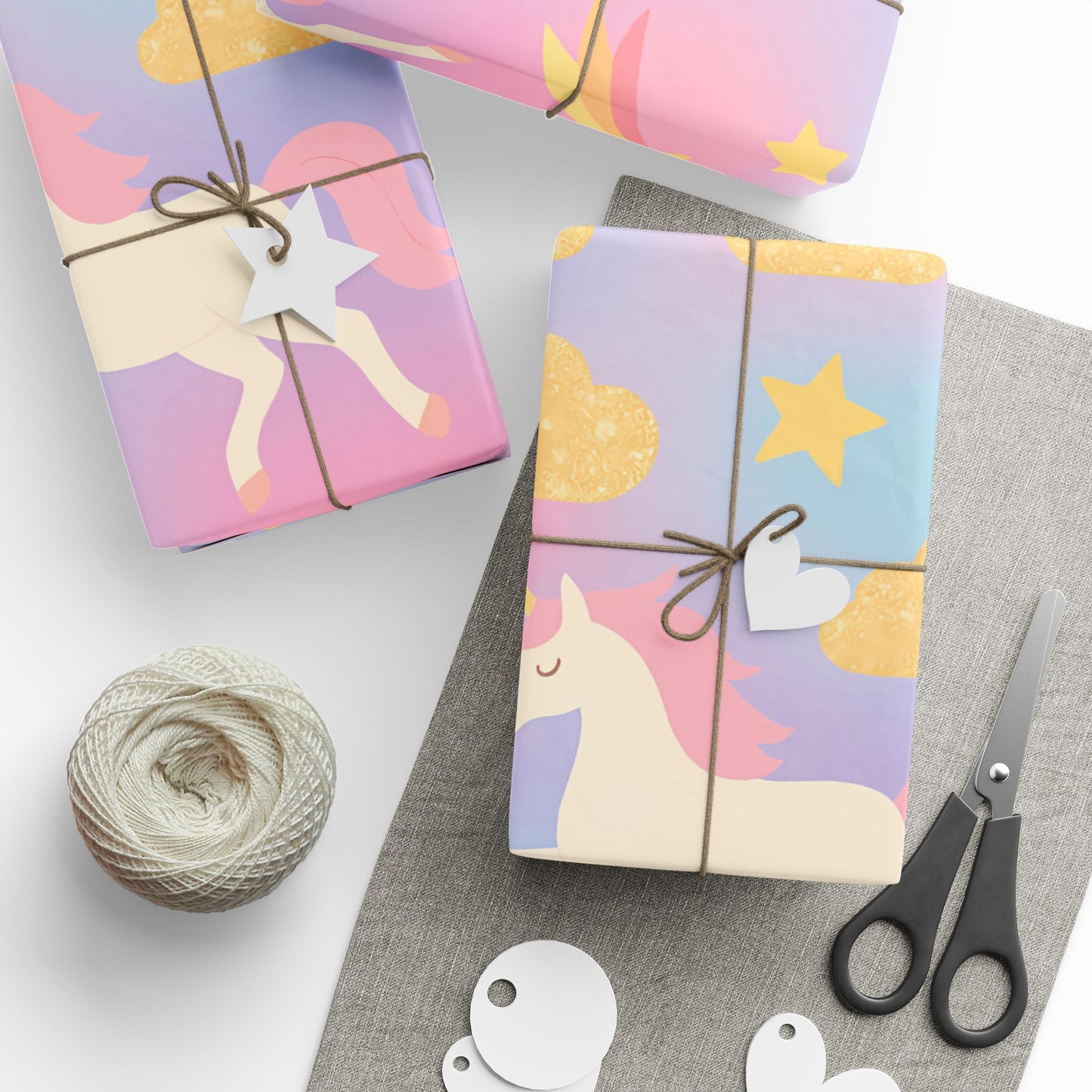 Magical Unicorn & Rainbow Wrapping Paper – Pink Pastel Fantasy Gift Wrap