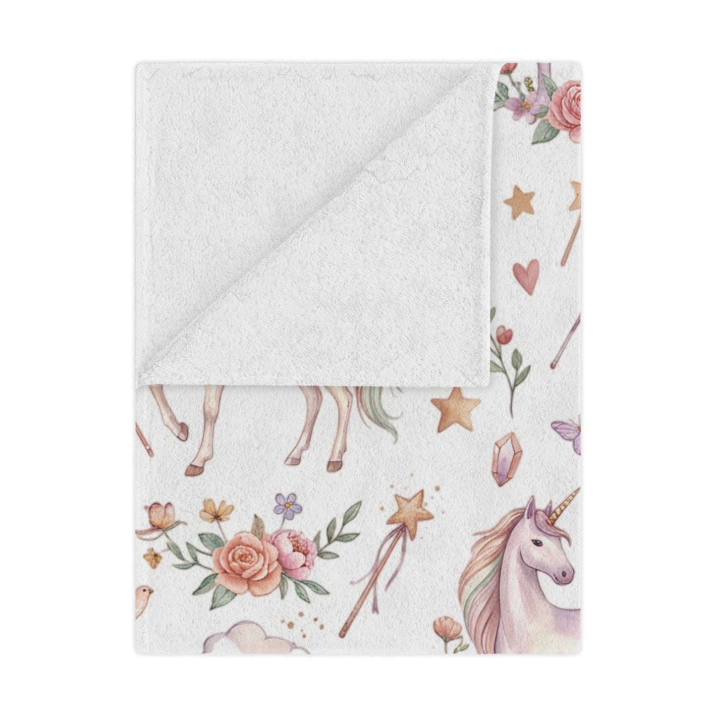 Unicorn Rainbow Minky Blanket – Soft Pastel Fantasy Throw for Kids & Nursery