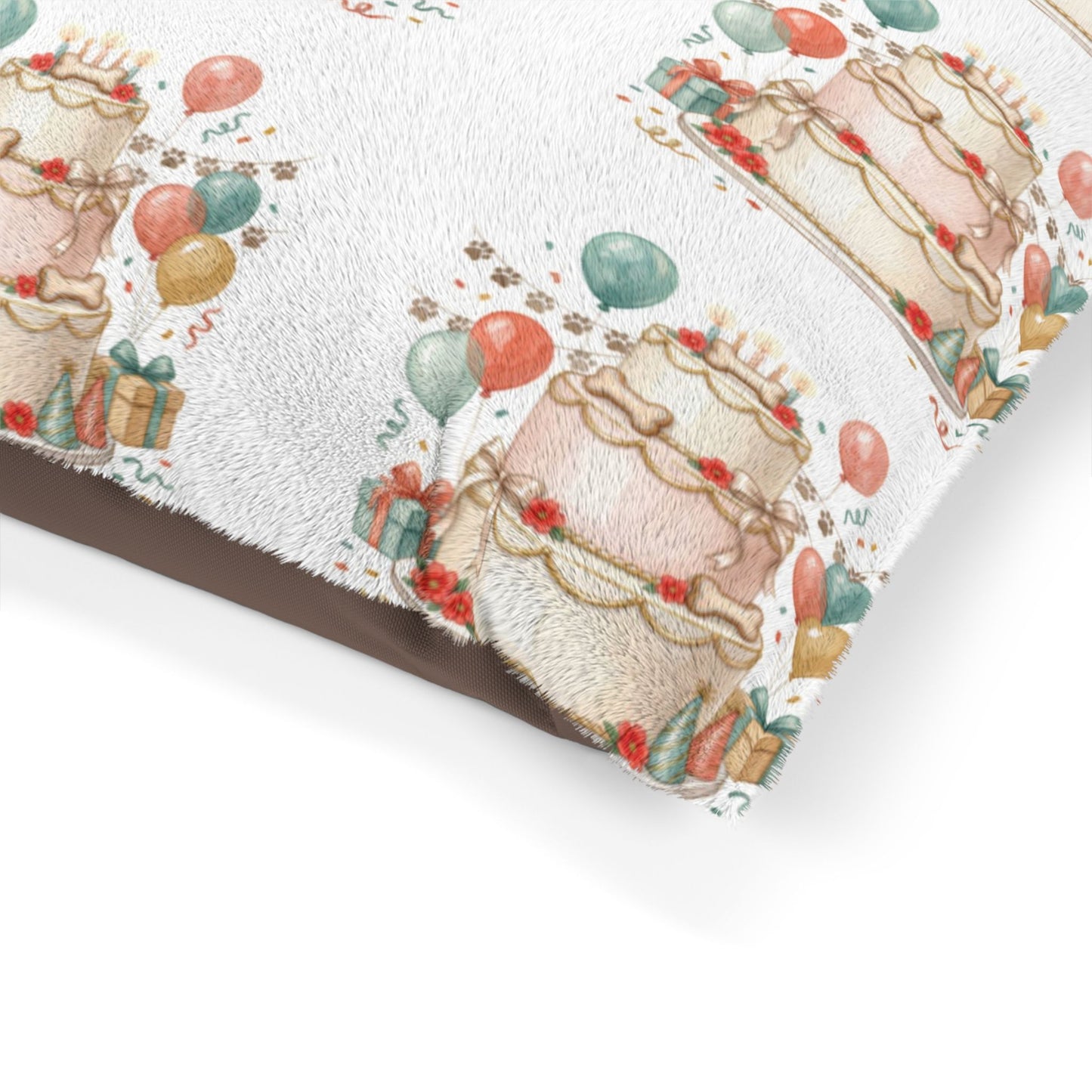 Birthday Cake Pet Bed - Festive Balloon Dog Bed Cushion