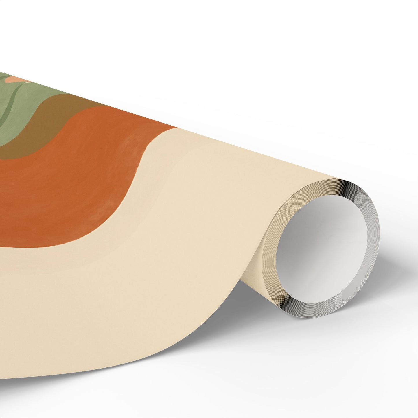 Modern Abstract Earth Tone Wrapping Paper – Terracotta, Sage & Peach Circles