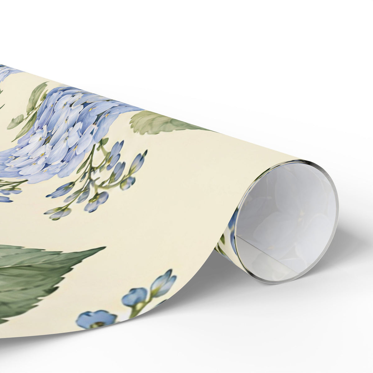 Floral Hydrangea Wrapping Paper Roll — Blue Vintage Flower Gift Wrap