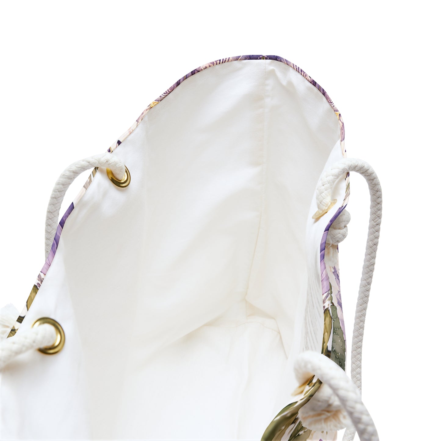 Floral Violets Weekender Bag — Purple & Yellow Watercolor Flower Travel Tote