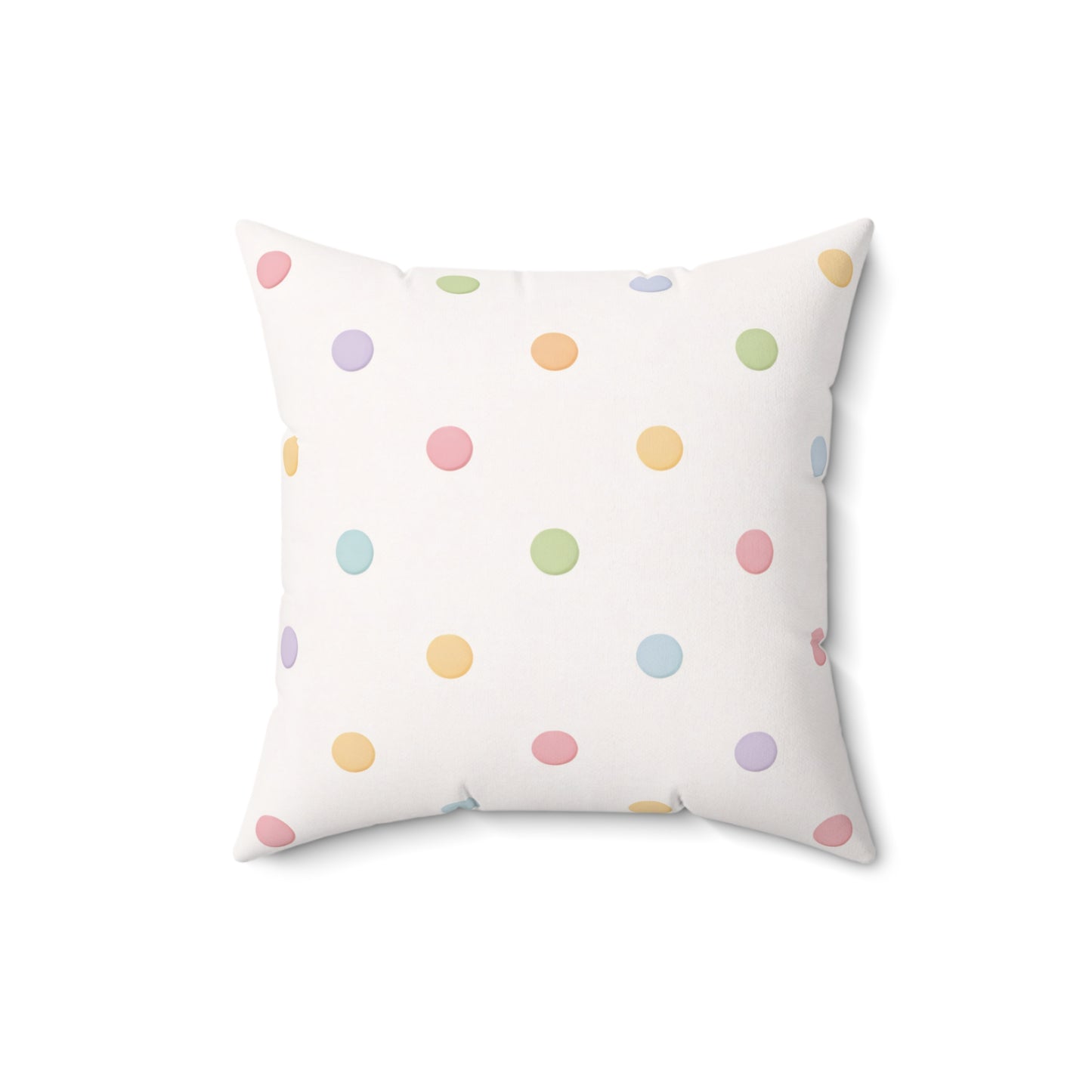 Pastel Polka Dot Throw Pillow – Cute Nursery Decorative Cushion