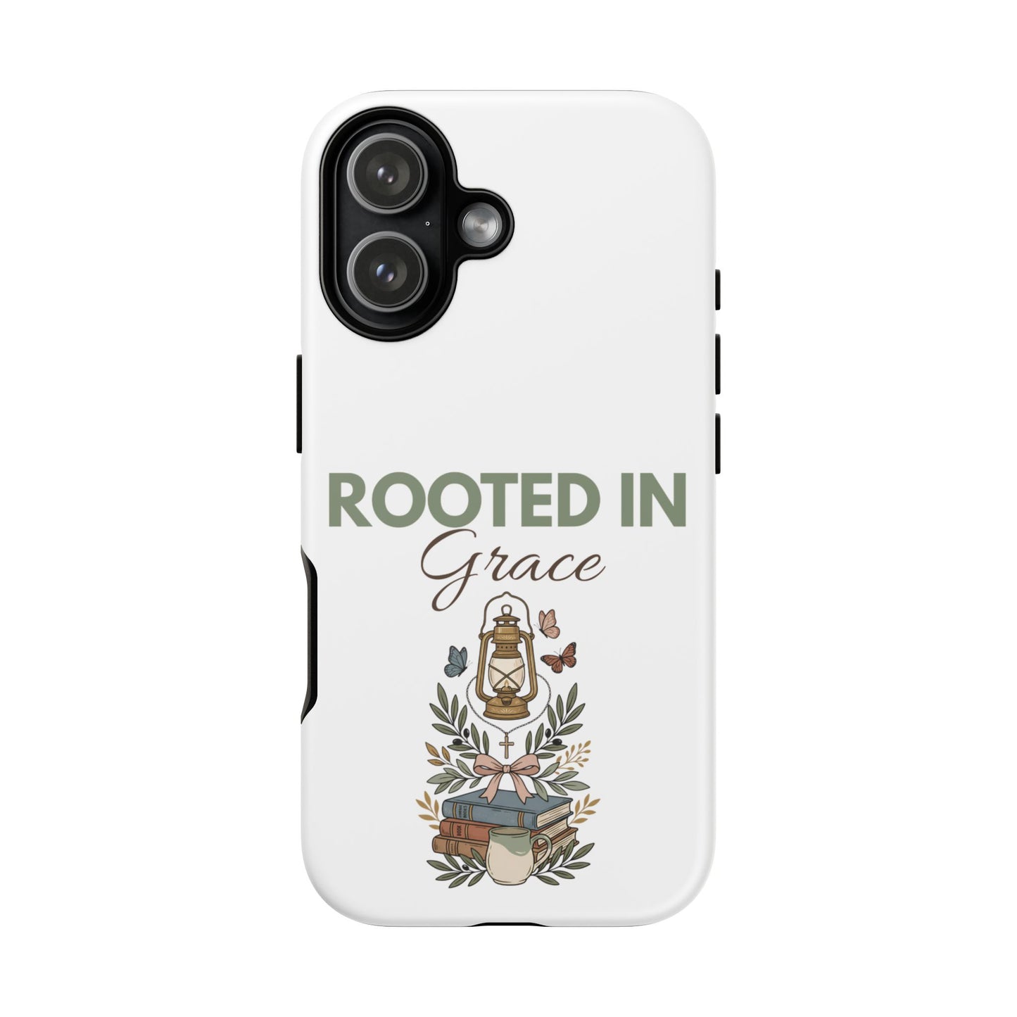 Rooted in Grace Phone Case — Floral Lantern Christian Protective Cover