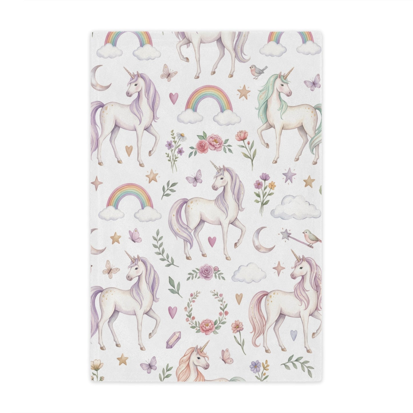 Unicorn Rainbow Minky Blanket – Soft Pastel Fantasy Throw for Kids & Nursery