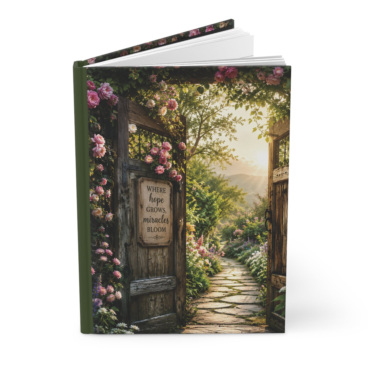 Hardcover Journal — 'Where Hope Grows, Miracles Bloom' Garden Path Notebook