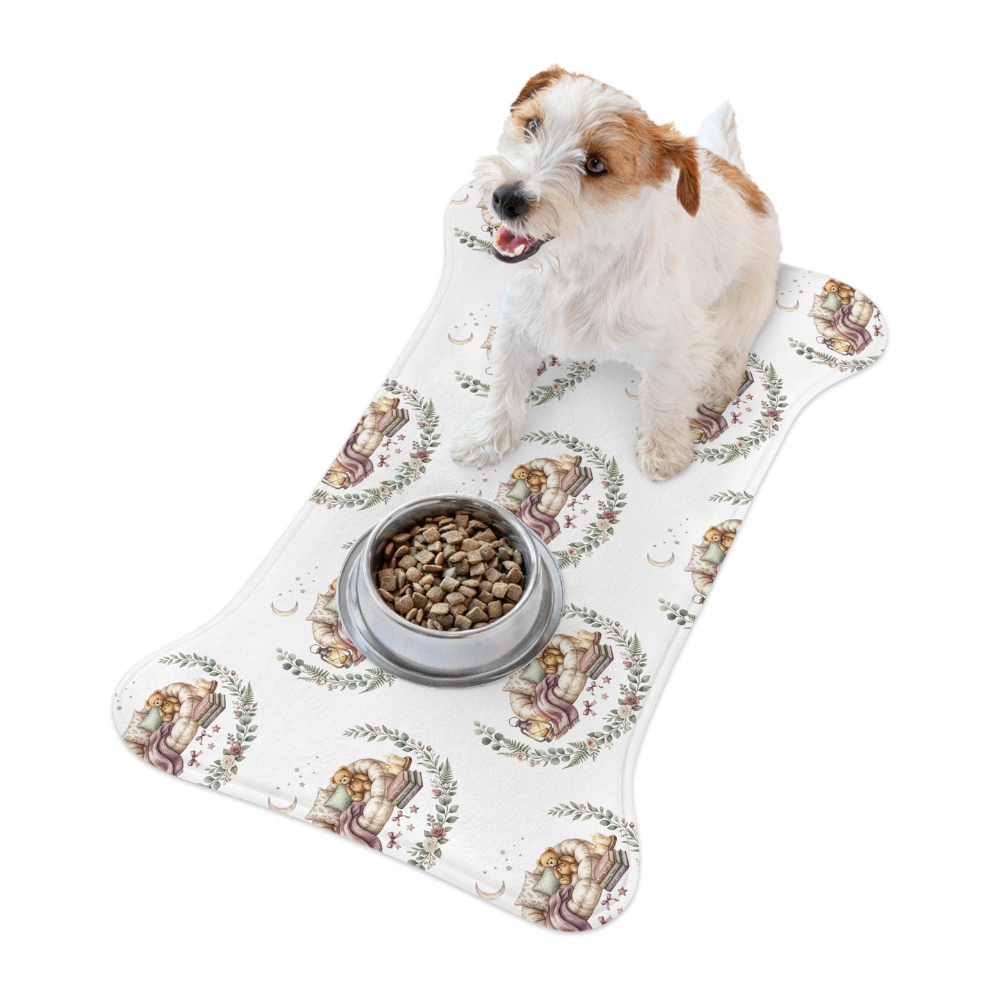 Watercolor Pet Feeding Mat — Cute Floral Placemat for Dogs