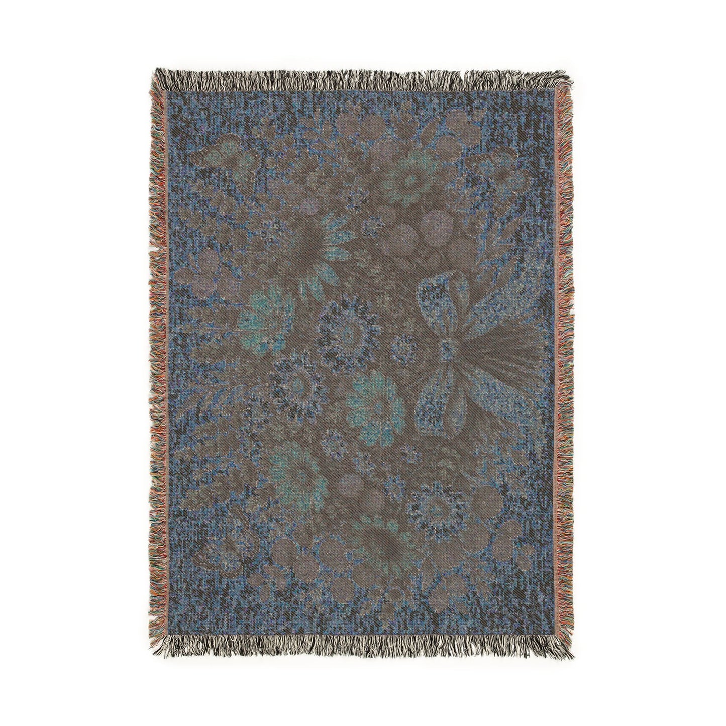 Floral Bouquet Woven Blanket — Vintage Tapestry Throw