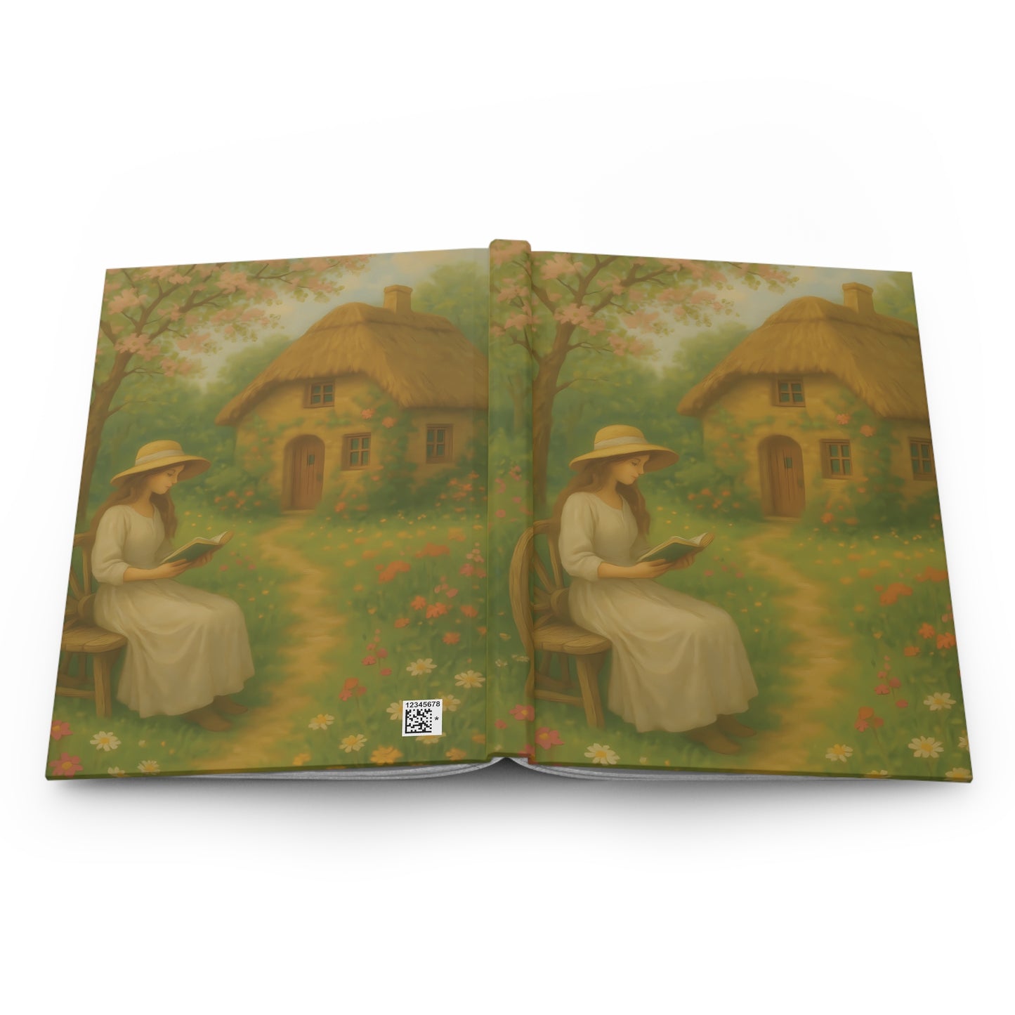 Cottage Garden Reader Hardcover Journal – Peaceful Vintage-Inspired Writing Notebook