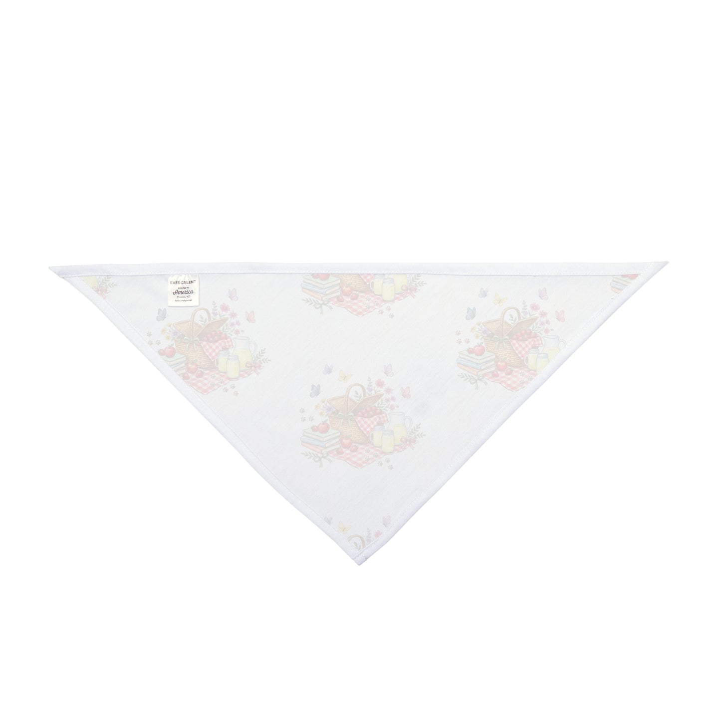 Picnic Pet Bandana – Summer Dog Bandana – Watercolor Picnic Pet Scarf – Cute Dog Bandana for Outdoor Adventures