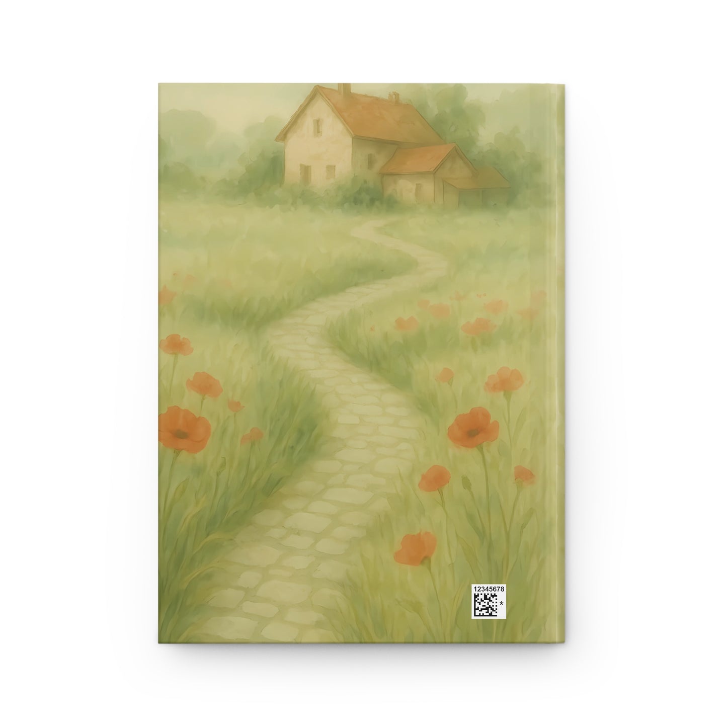 Poppy Path Journal – Rustic Cottage & Cobblestone Trail Hardcover Notebook