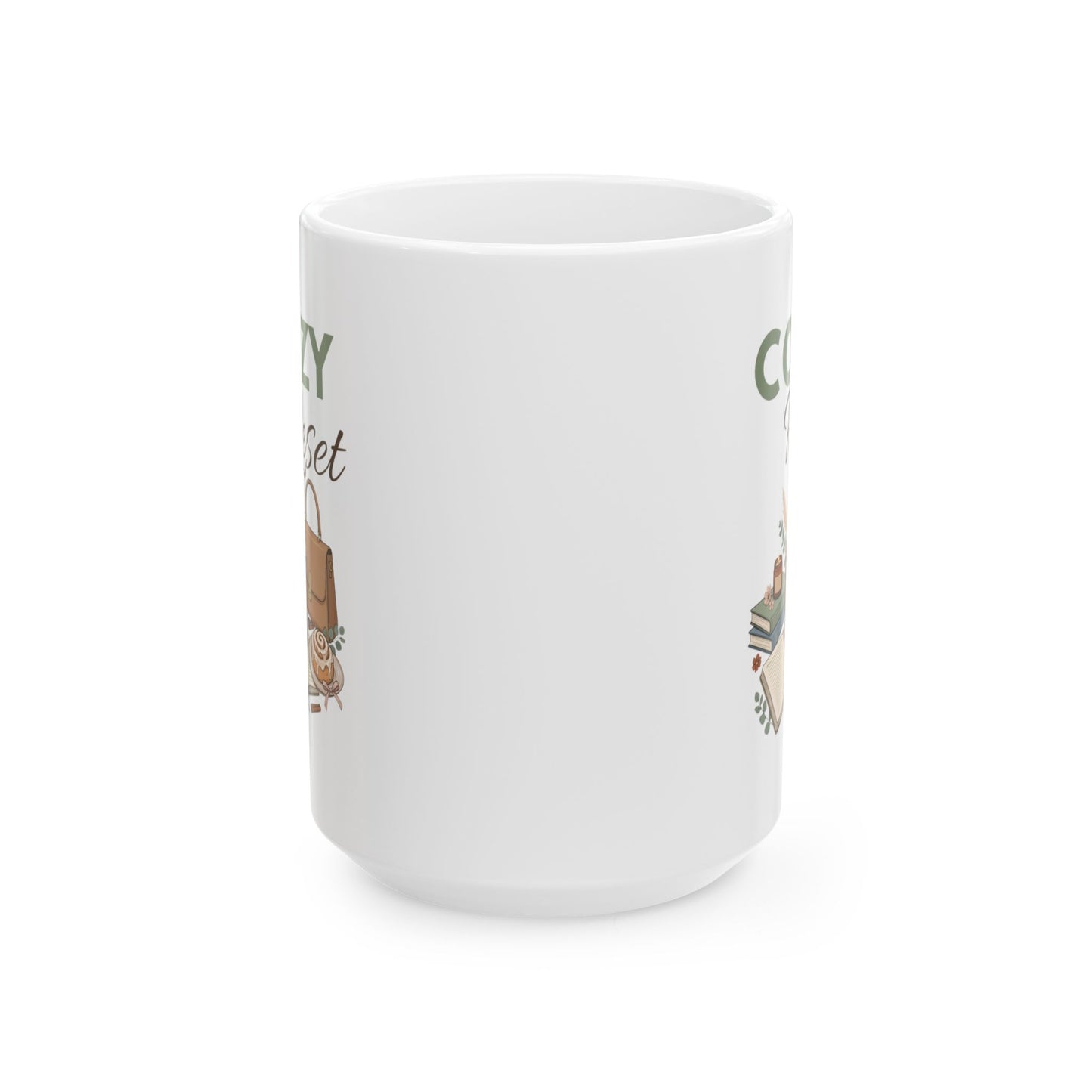 Cozy Reset Ceramic Coffee Mug – Cozy Lifestyle Coffee Cup – Self-Care Gift for Women – Coffee Lover Mug – 11oz & 15oz
