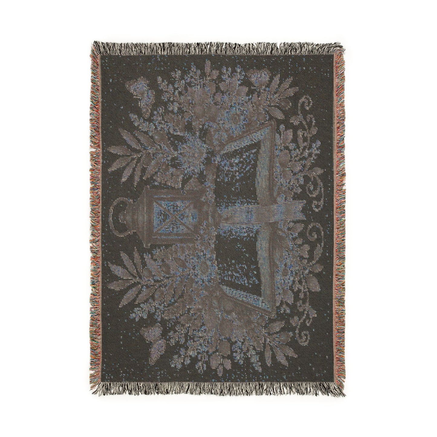 Woven Blanket — Vintage Bible & Lantern Tapestry Throw