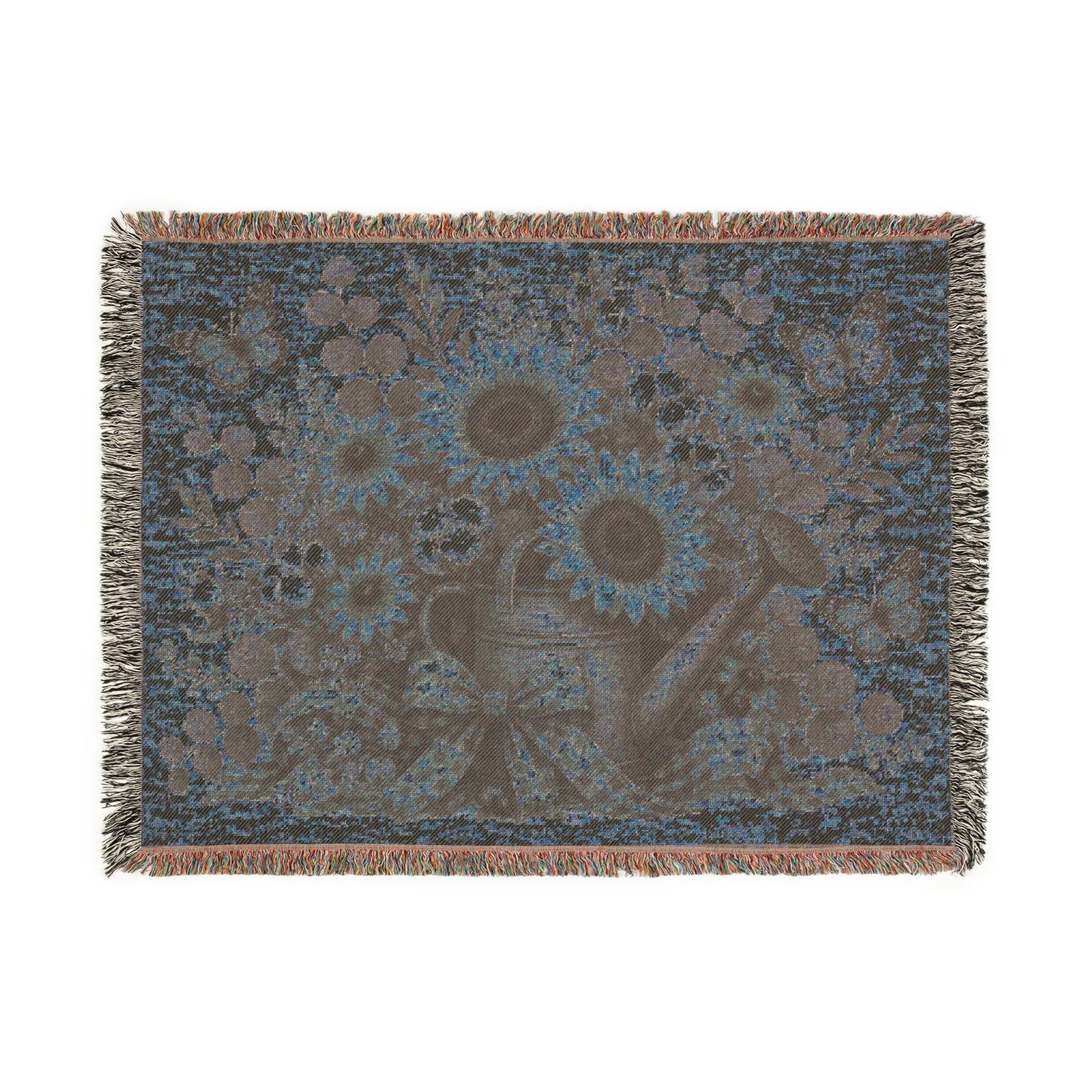Sunflower Bouquet Woven Blanket — Vintage Floral Throw