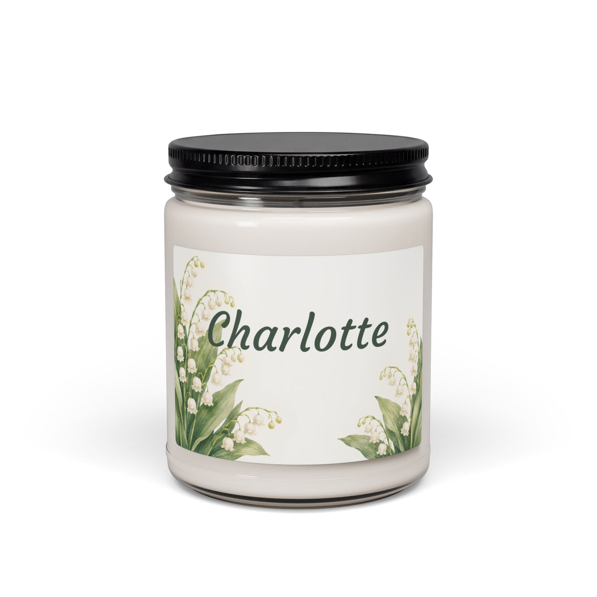 Personalized Lily of the Valley Scented Soy Candle — 9oz (Custom Name)