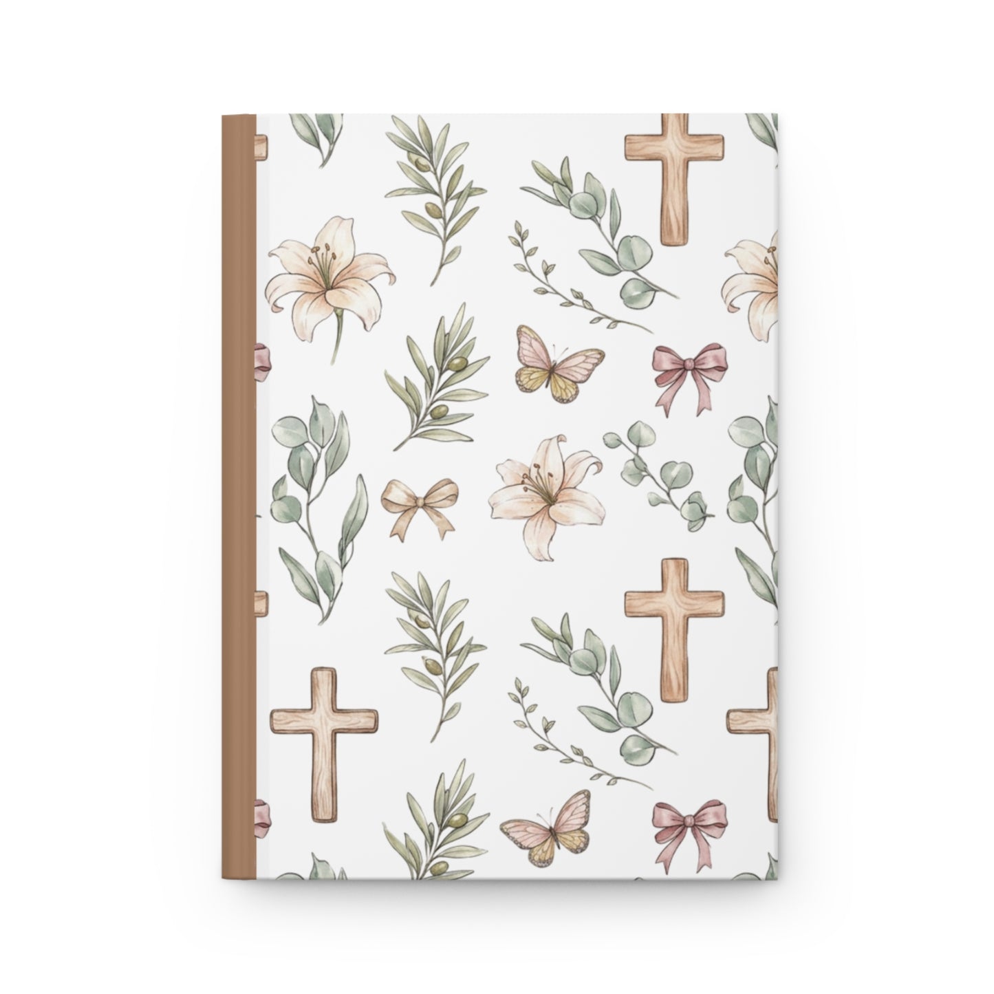 Floral Cross Hardcover Journal — Christian Prayer & Devotional Notebook