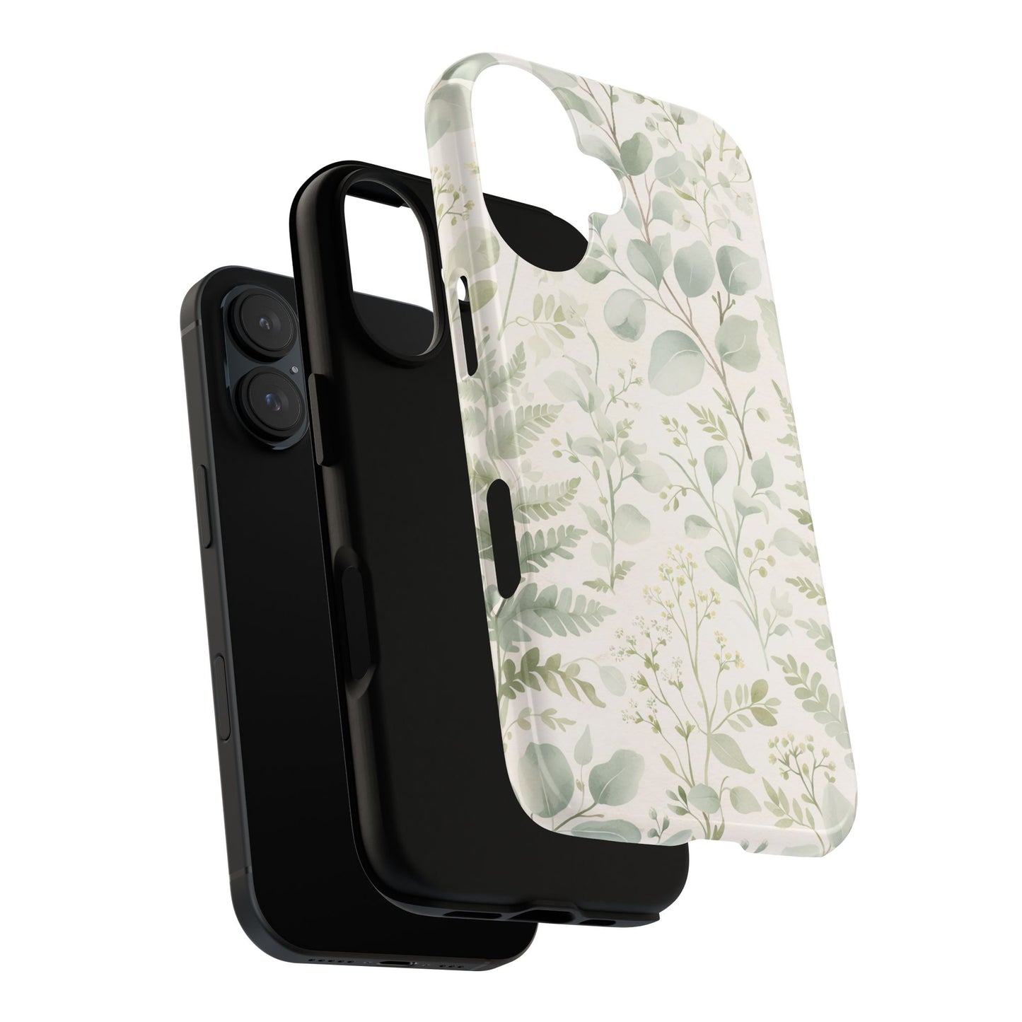 Floral Fern Tough Phone Case — Soft Green Botanical iPhone Cover