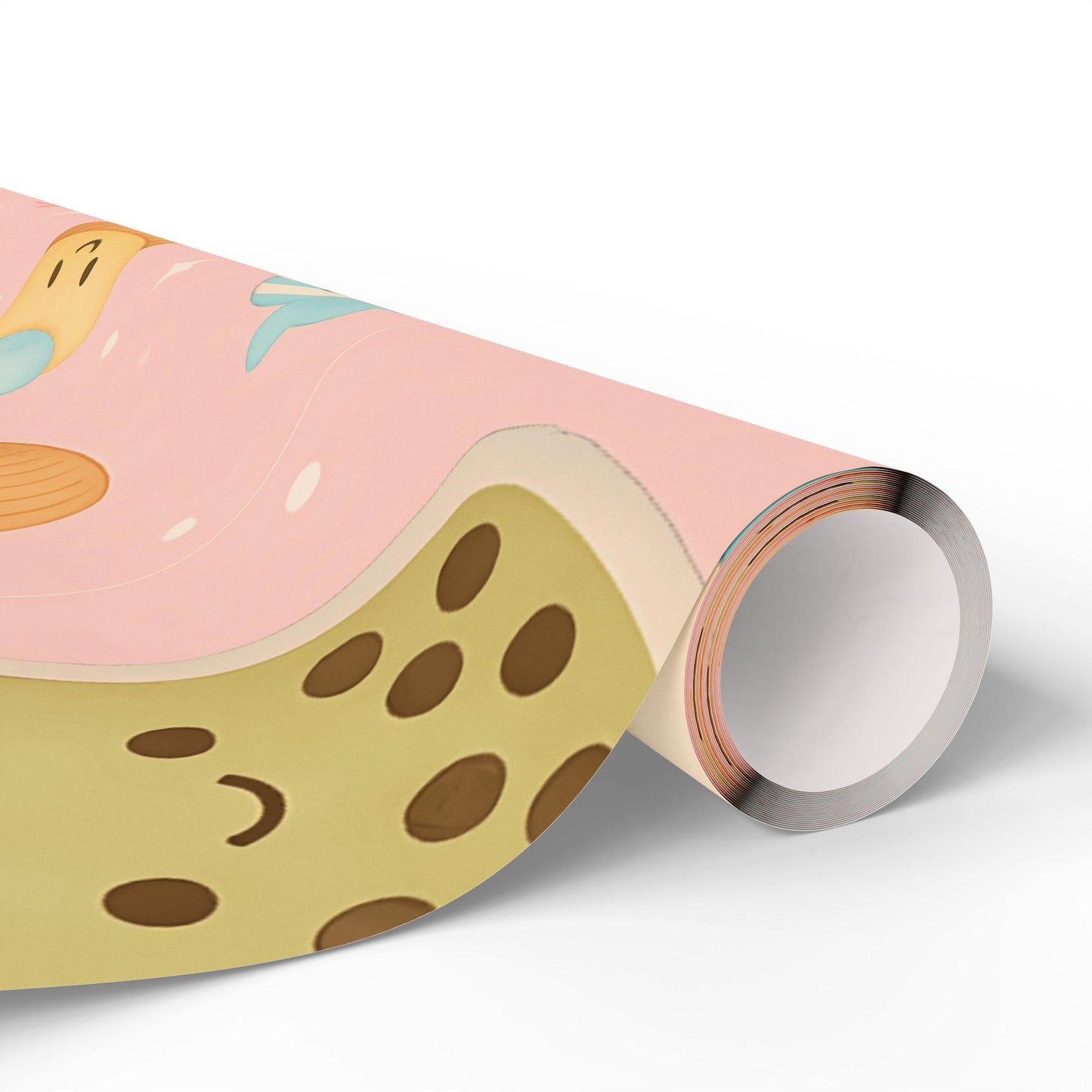 Sweet Treats Kawaii Wrapping Paper – Donuts, Boba, Cupcakes & Candy on Pink