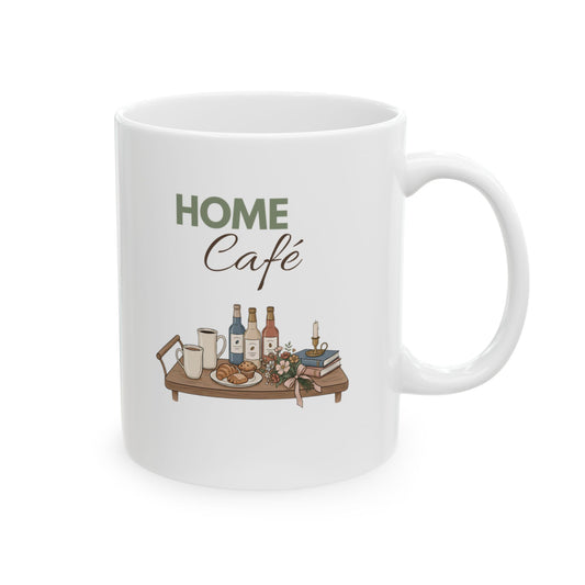 Home Café Ceramic Coffee Mug – Cozy Coffee Bar Mug – Coffee Lover Gift – Kitchen Coffee Cup – 11oz & 15oz
