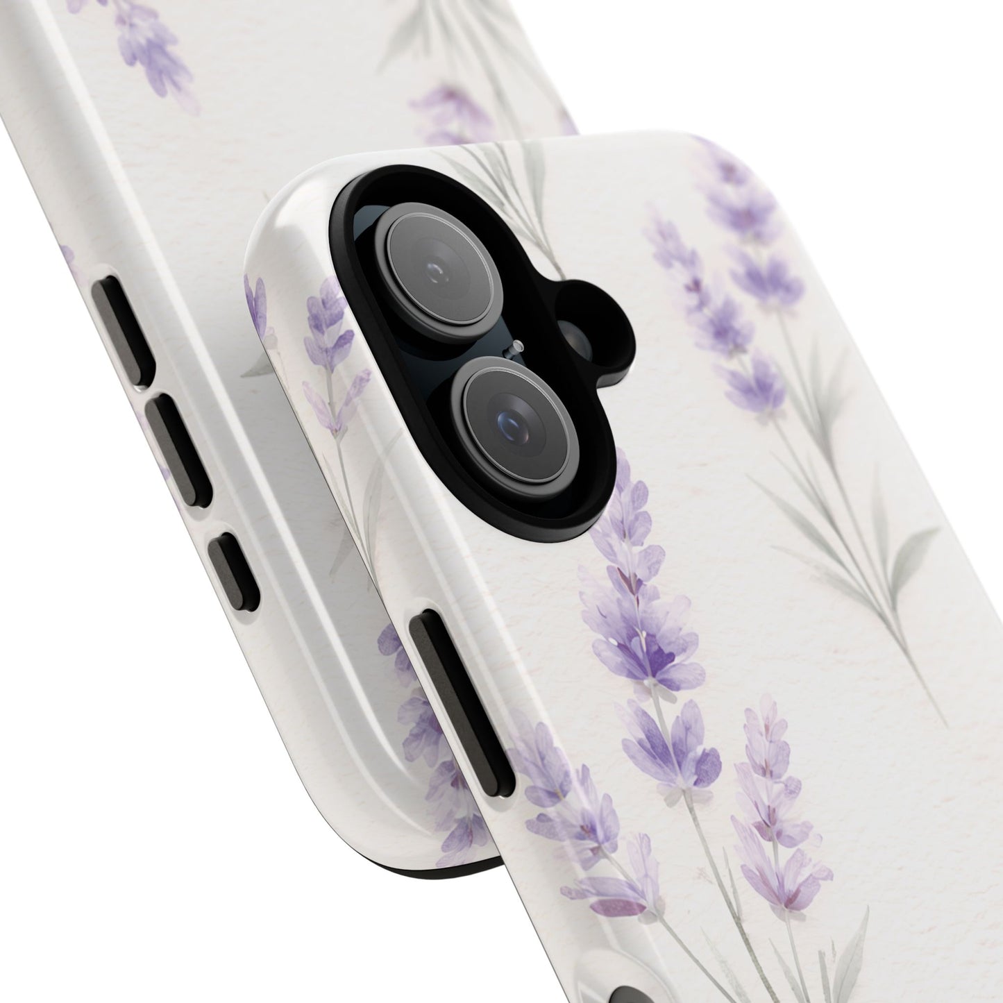 Lavender Floral Phone Case — Protective Tough Case with Purple Botanical Print