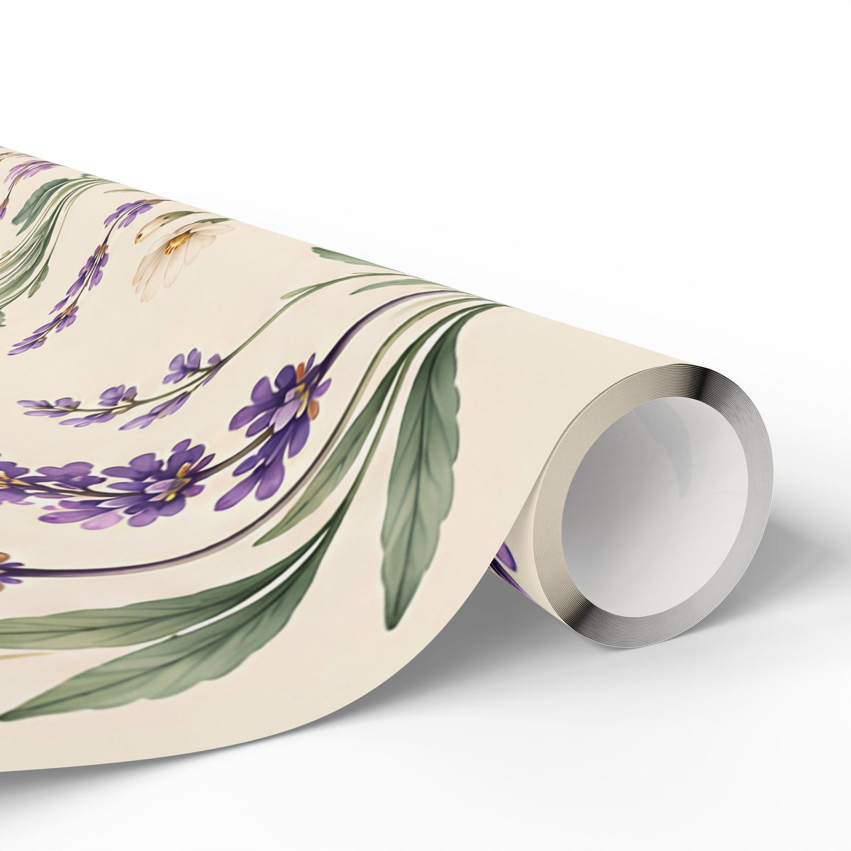 Lavender & Daisy Floral Wrapping Paper Roll — Botanical Gift Wrap for Birthdays, Weddings & Spring Celebrations