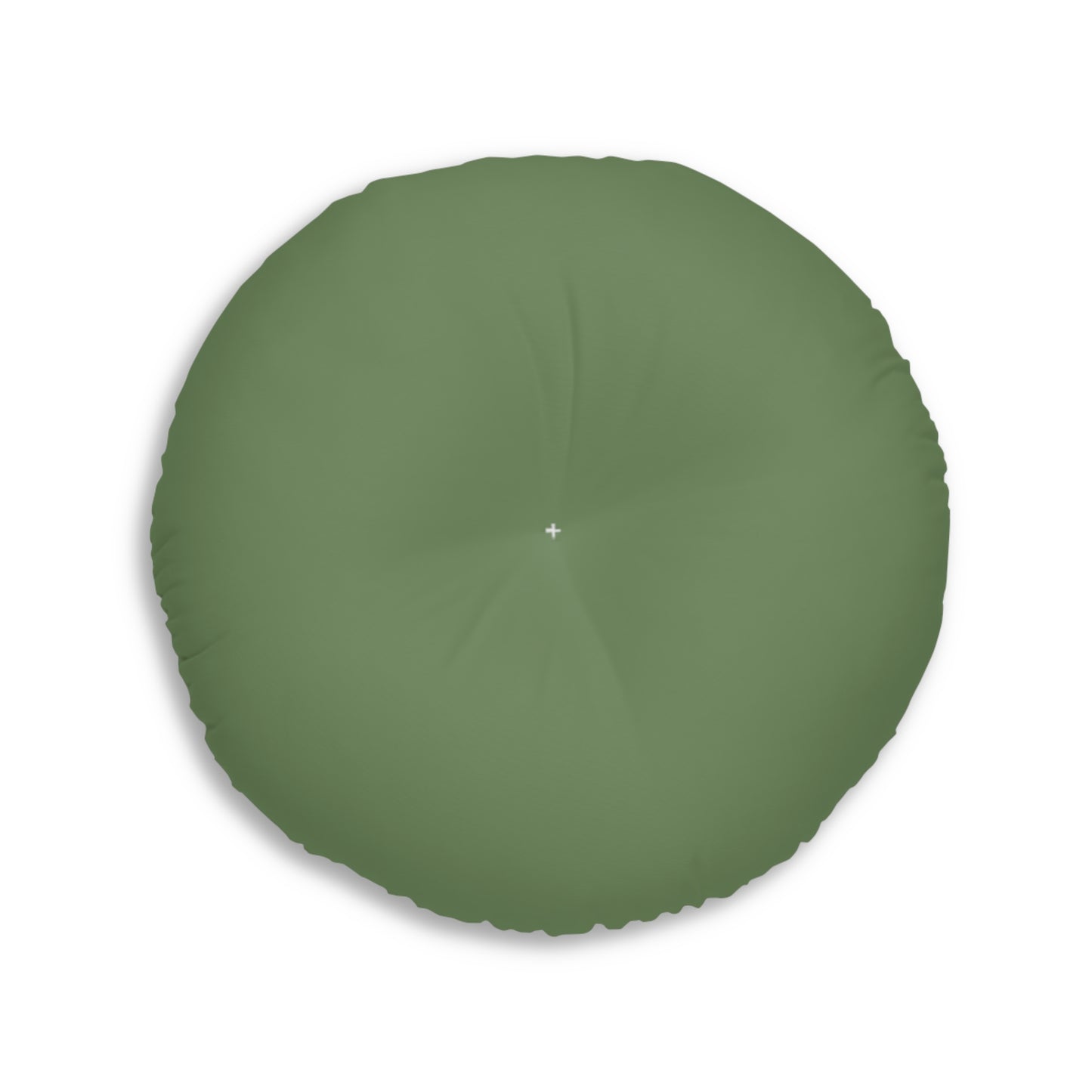 Camping Pattern Round Floor Pillow — Cute Woodland Animals & Gear Tufted Cushion