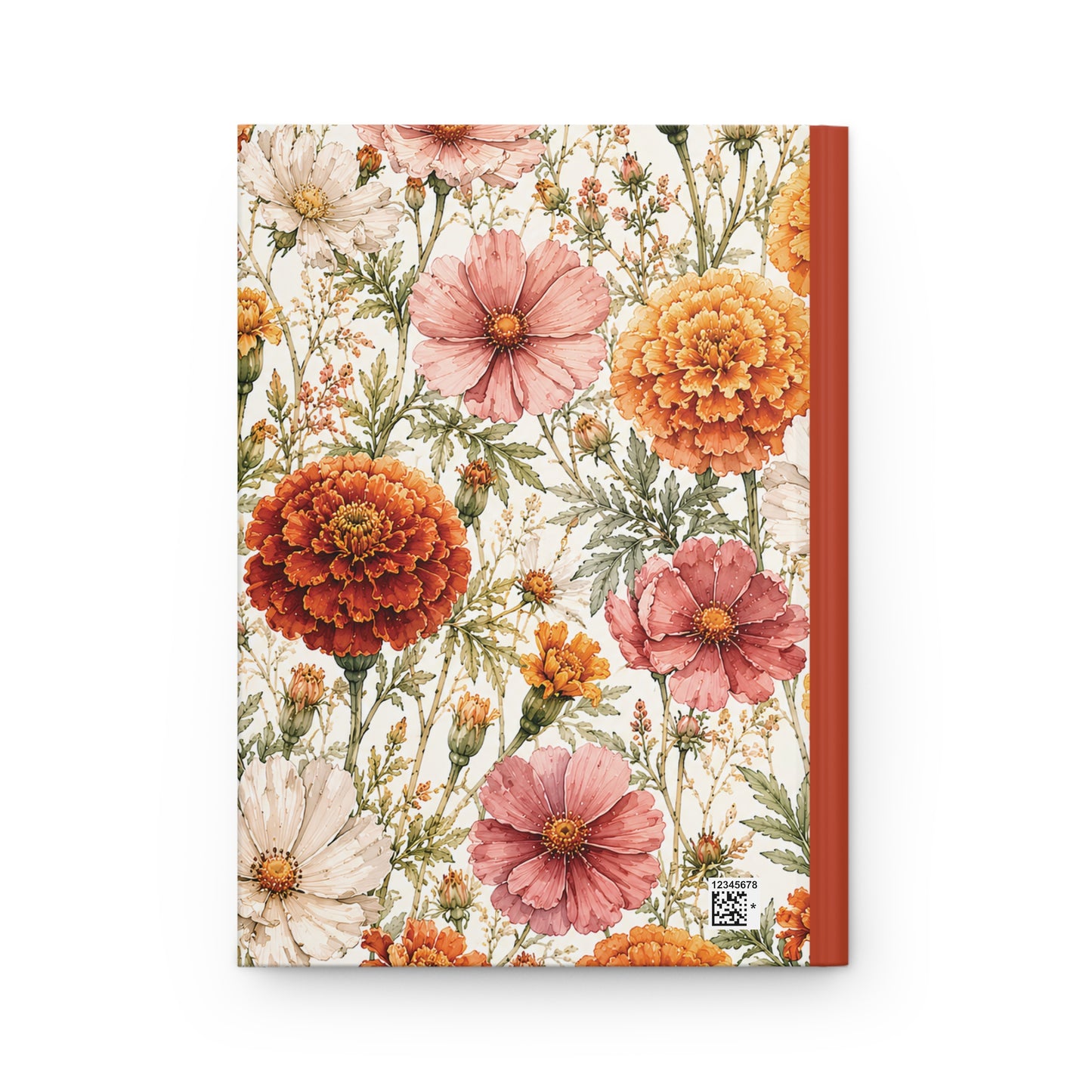 Hardcover Journal — Personalized Floral Notebook (Marigold & Cosmos)