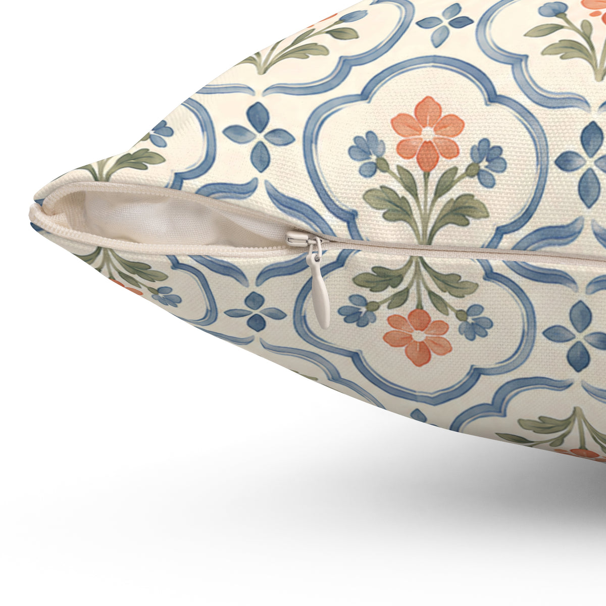 Vintage Floral Pattern Square Pillow