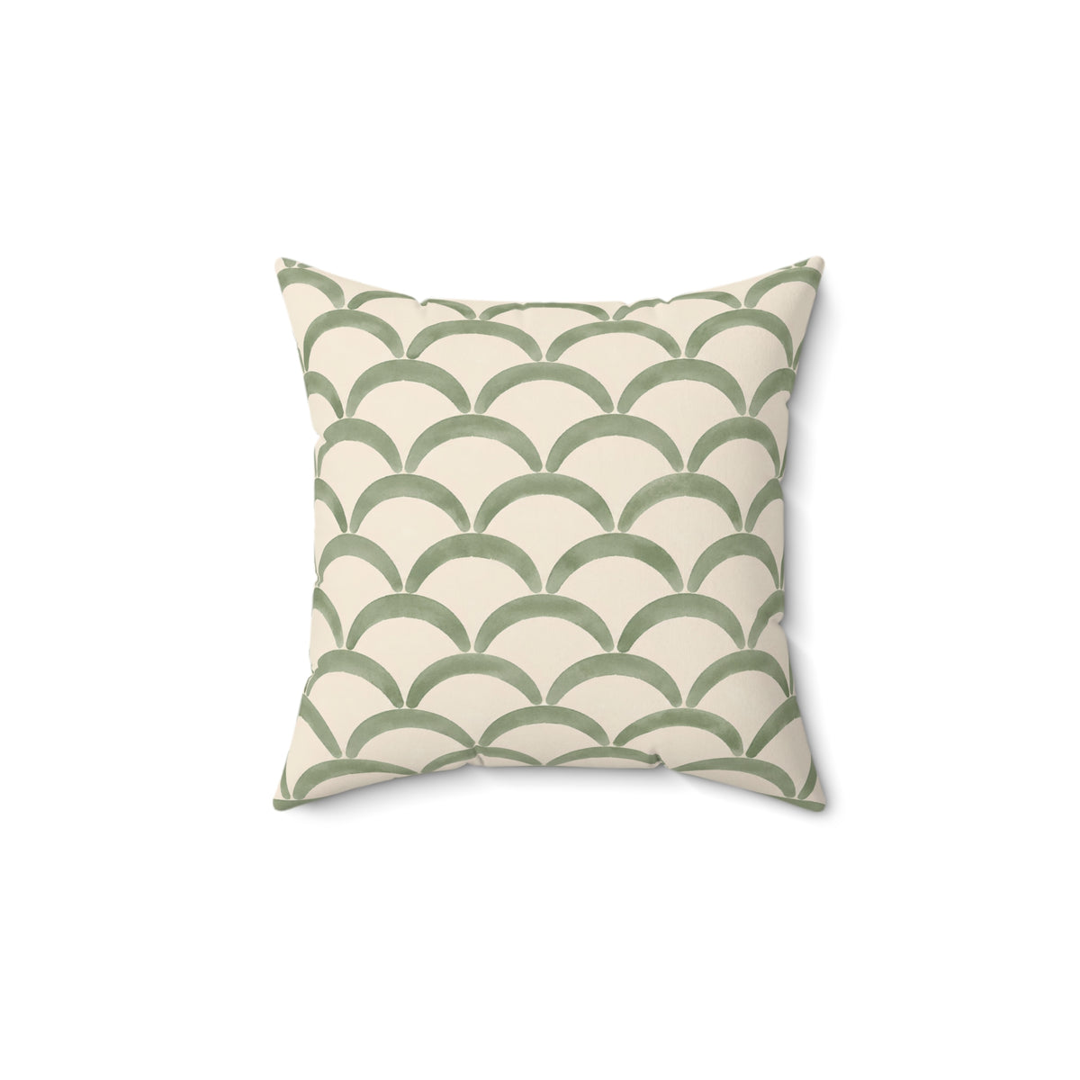 Green Scallop Pattern Decorative Pillow